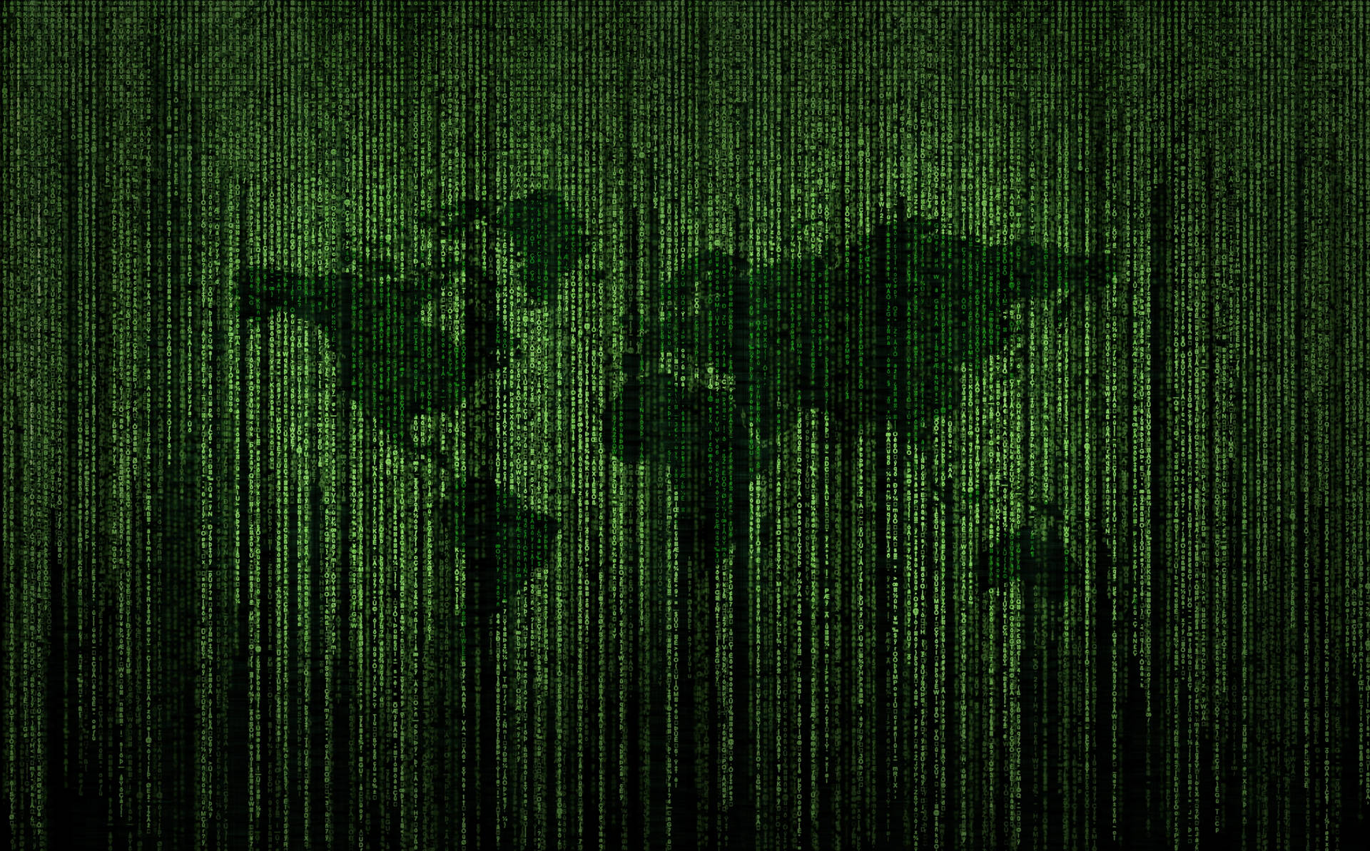 World Map 4k Matrix Style Background