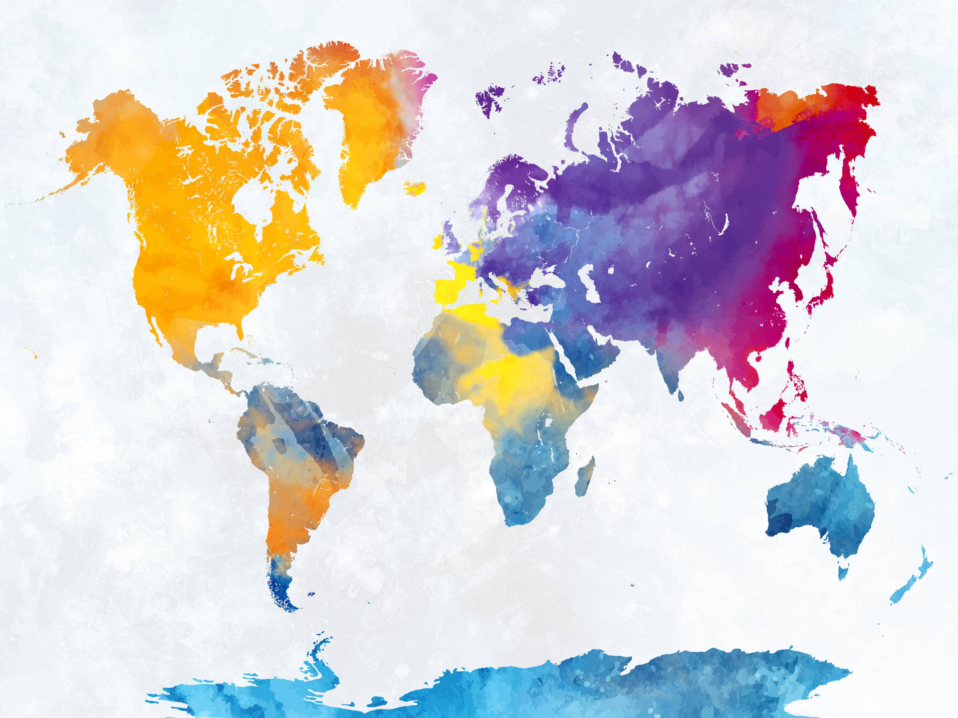 World Map 4k Vibrant Watercolors Background