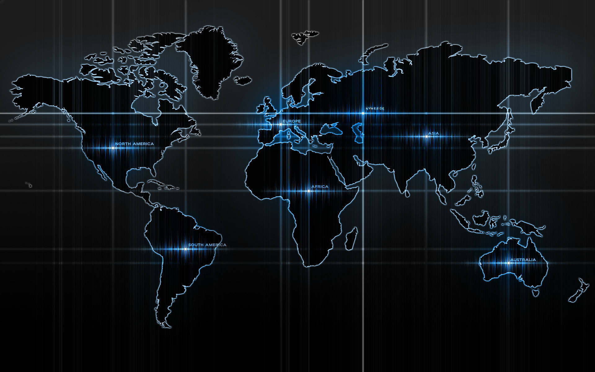 World Map In Black Desktop