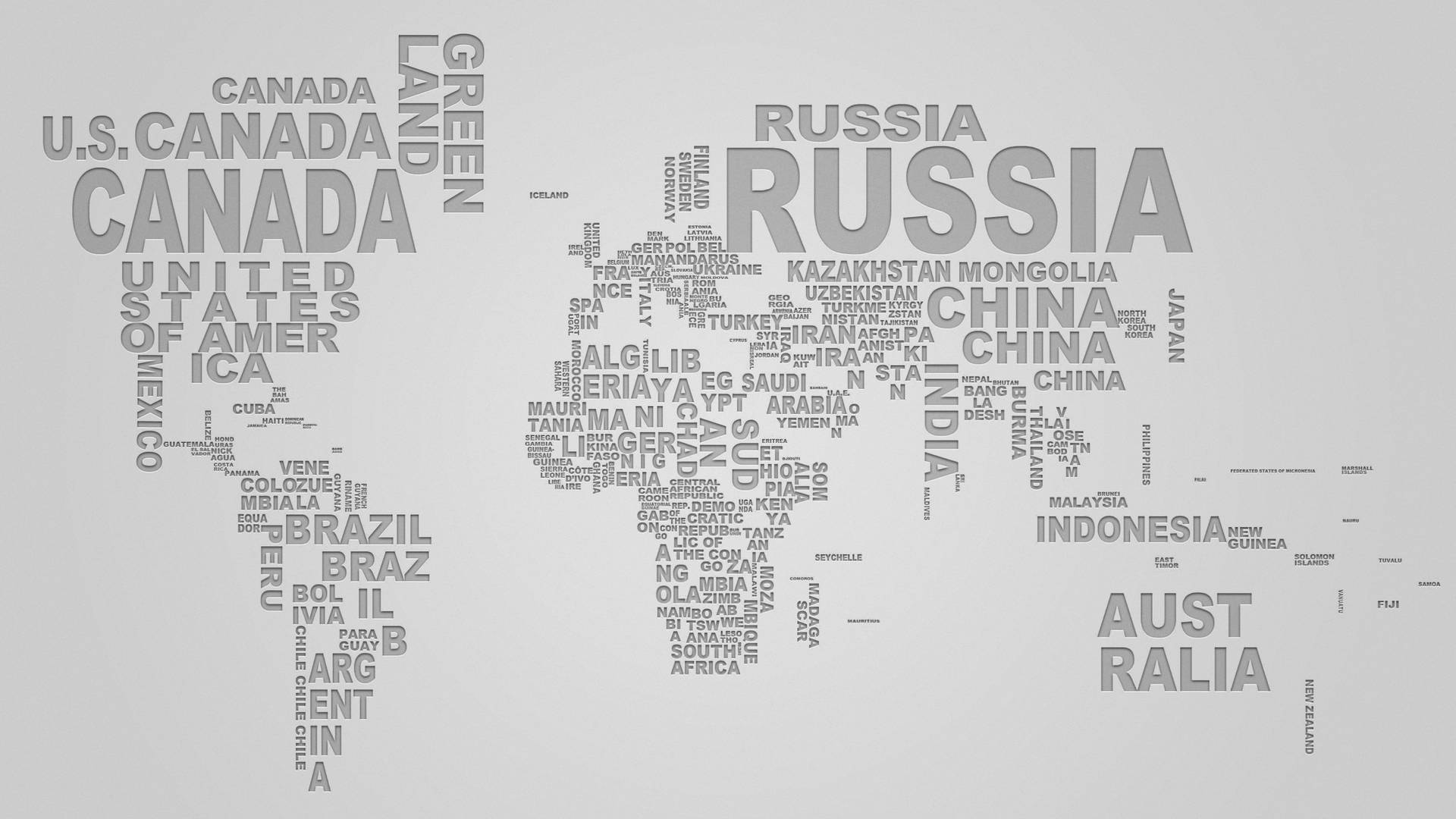 World Map Typography