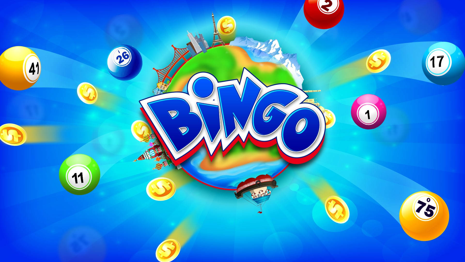 World Of Bingo In Blue Background