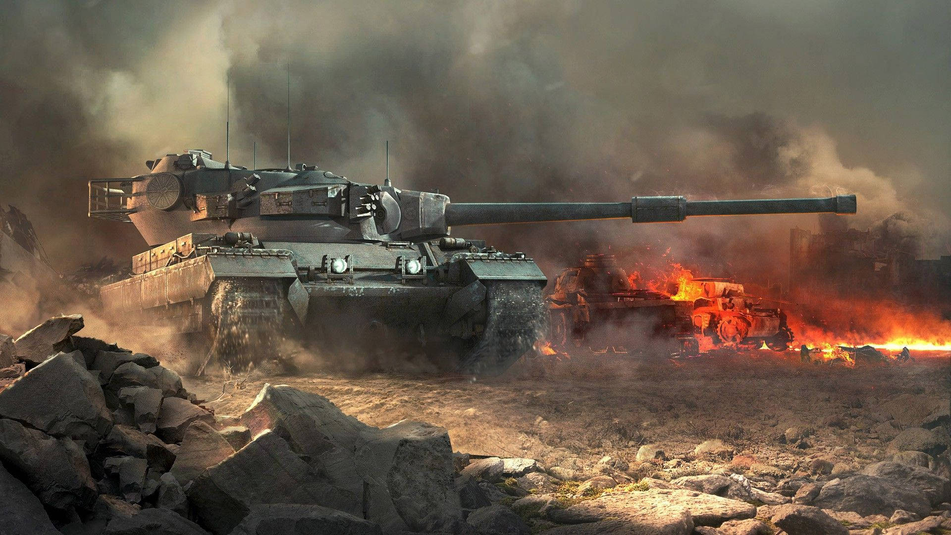 World Of Tanks Smokey-gray Background
