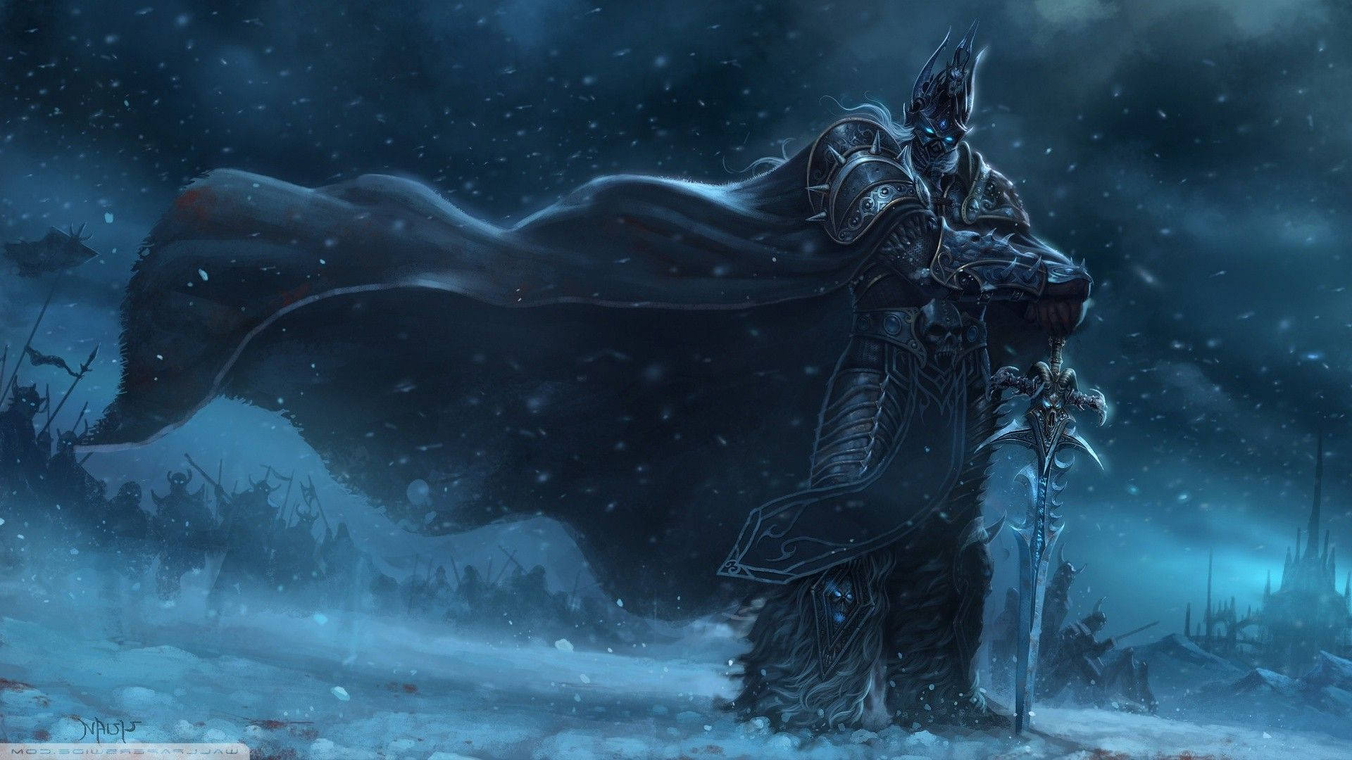 World Of Warcraft Arthas Winter Night Battle Background