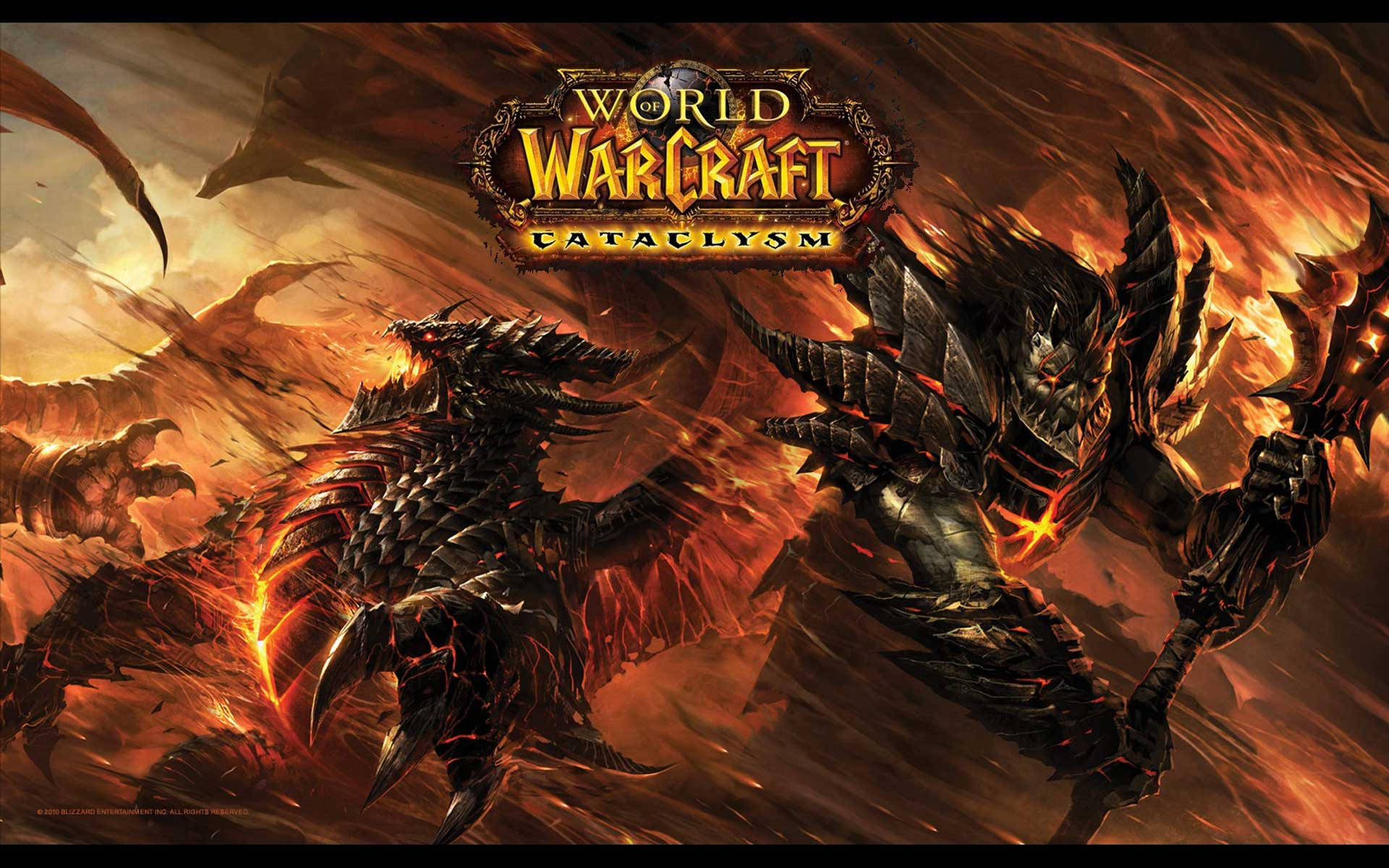 World Of Warcraft Cataclysm Deathwing Two Forms Background