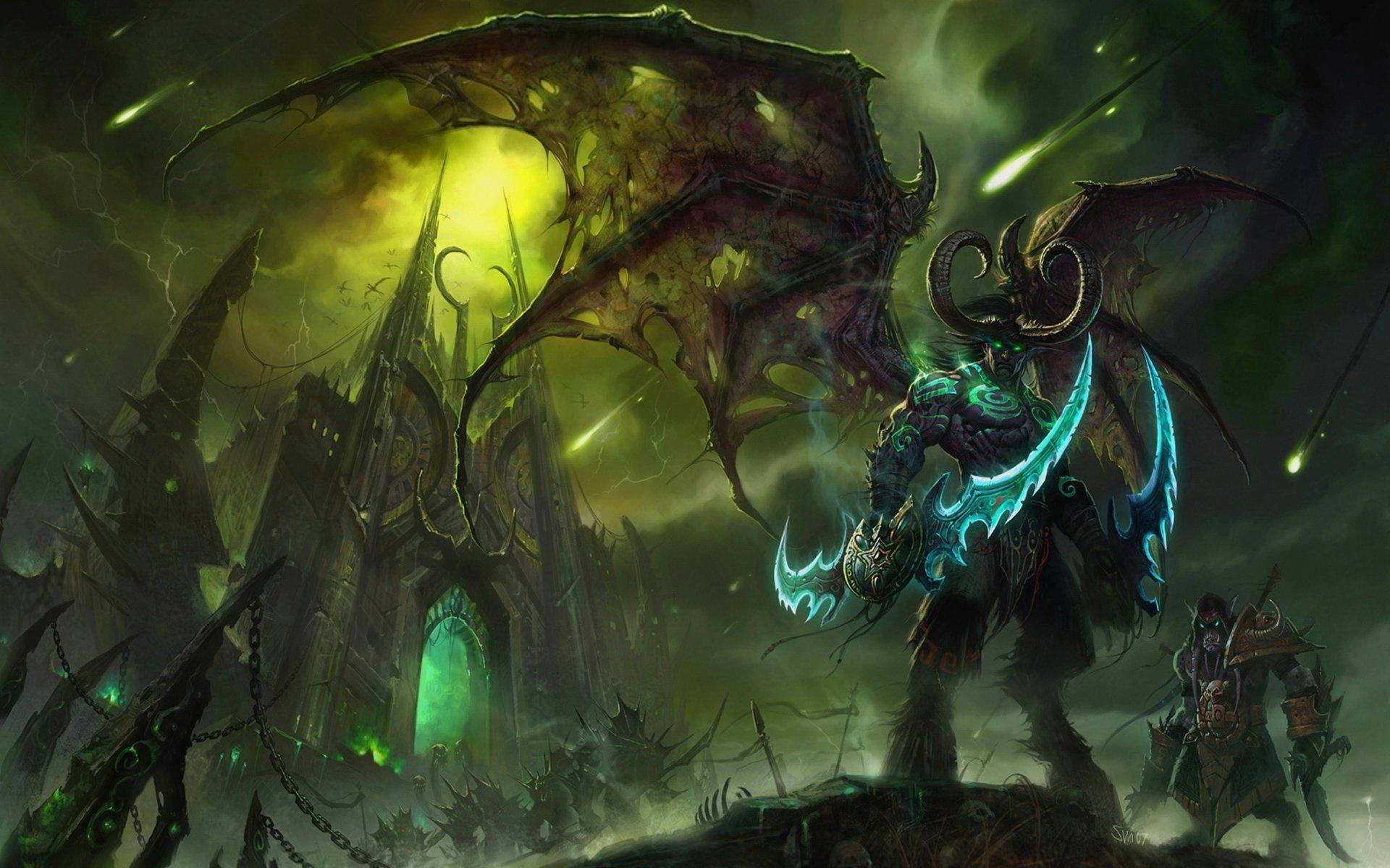 World Of Warcraft Demon Hunter At Black Temple Background
