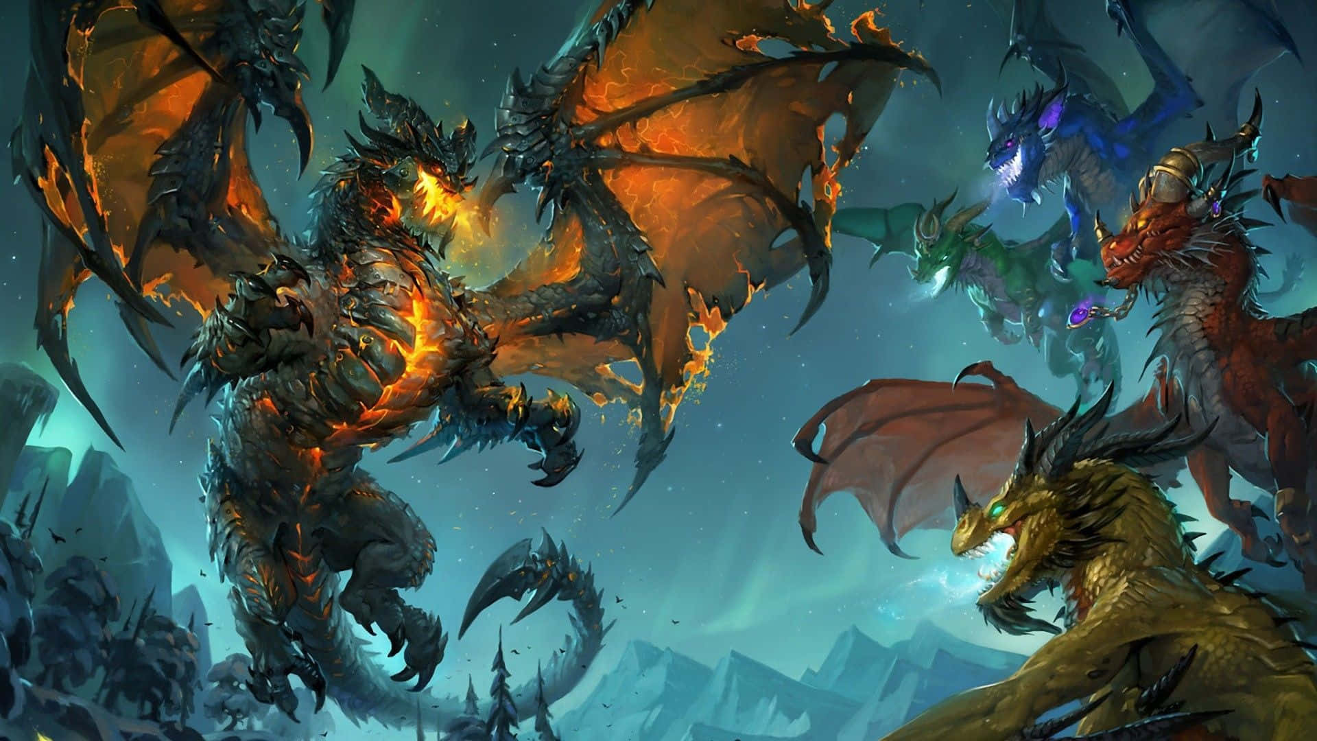 World Of Warcraft Dragon War 1920x1080 Background