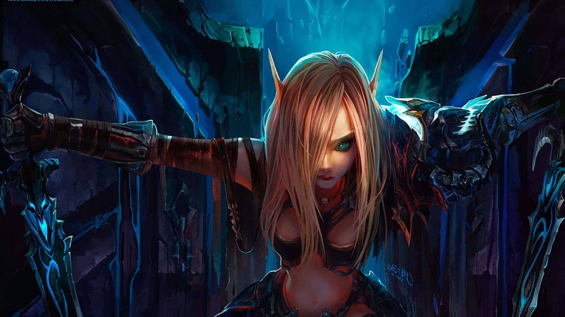 World Of Warcraft Elf 1920x1080 Background