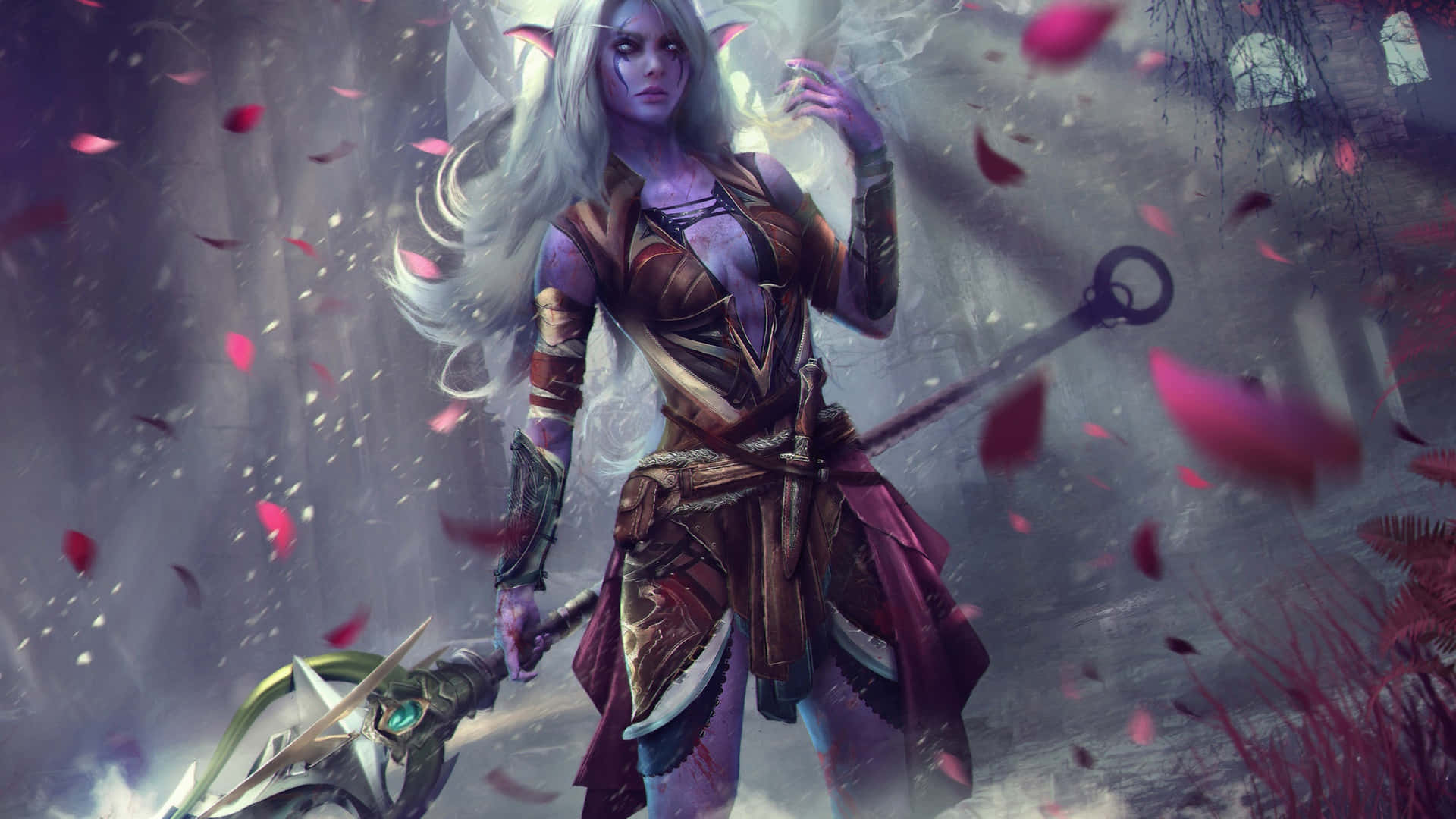 World Of Warcraft Elf Warrior 1920x1080 Background