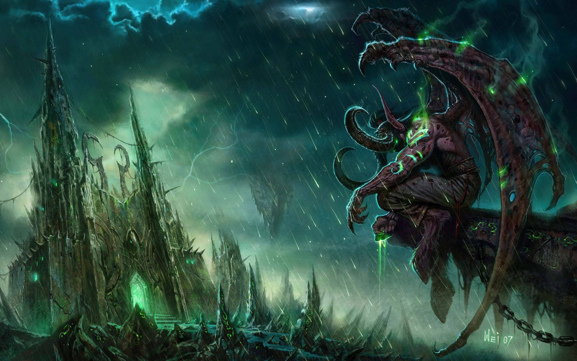 World Of Warcraft Illidan At Black Temple Background