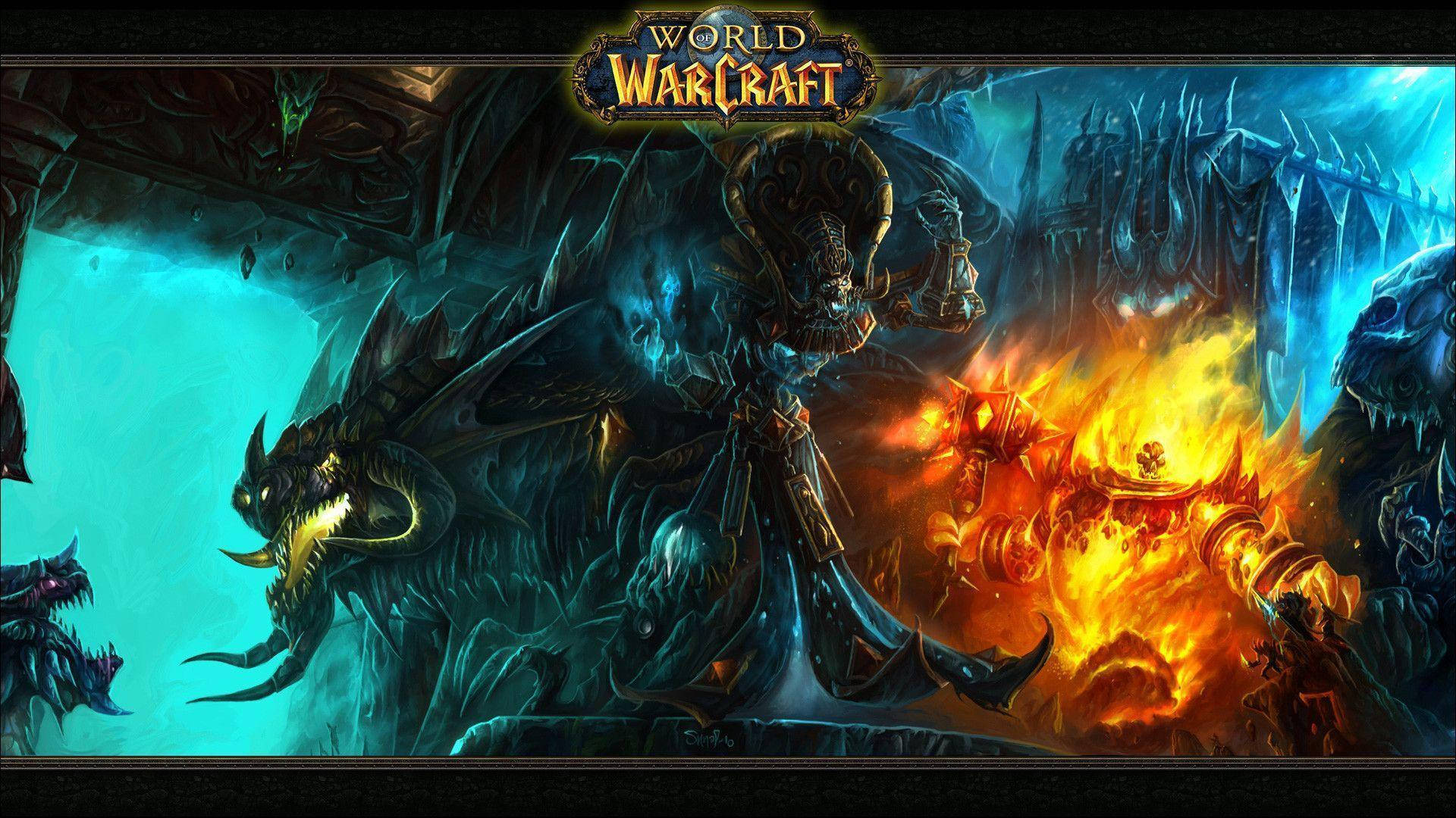 World Of Warcraft Kel'thuzad And Deathwing Background