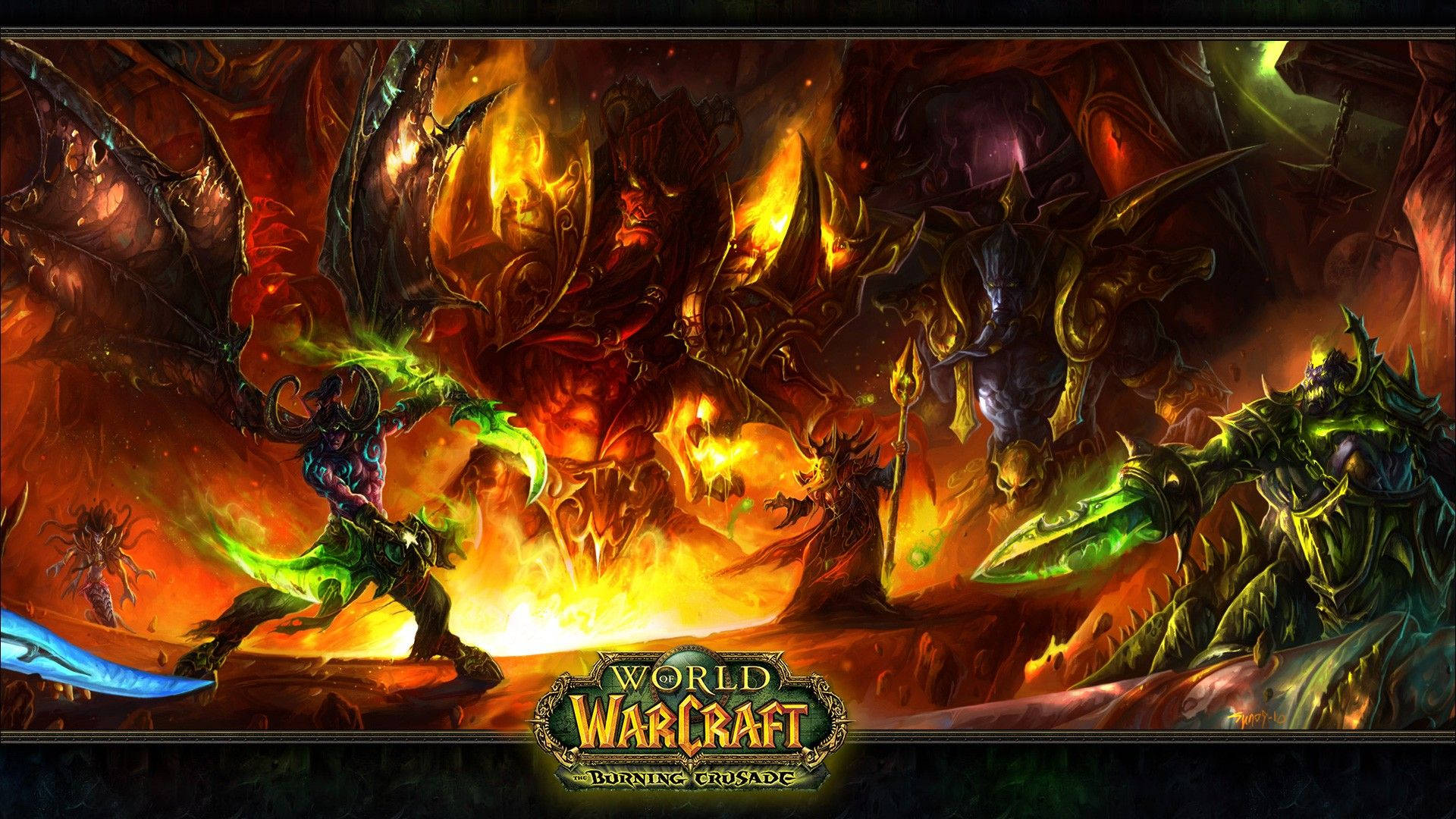 World Of Warcraft The Burning Crusade Fiery Battle Background