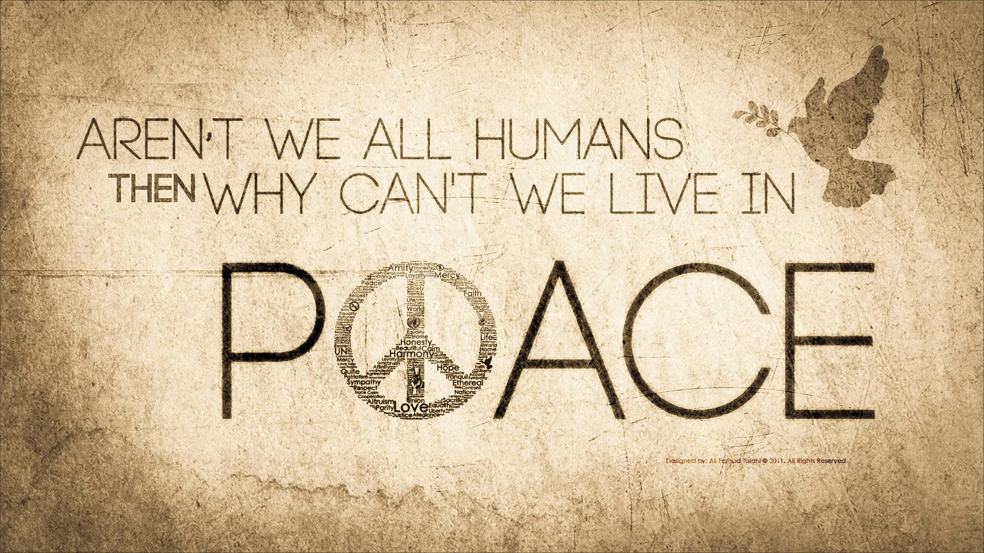 World Peace Quotes On Old Paper Background