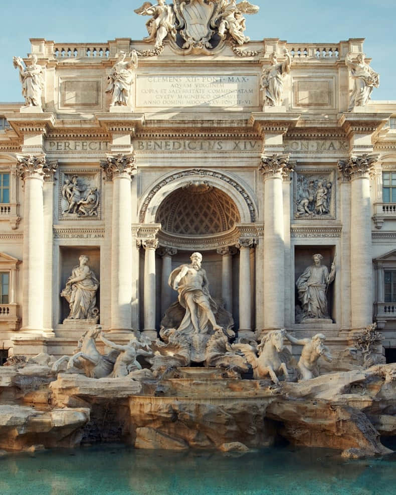 World's Famous Trevi Fountain Background