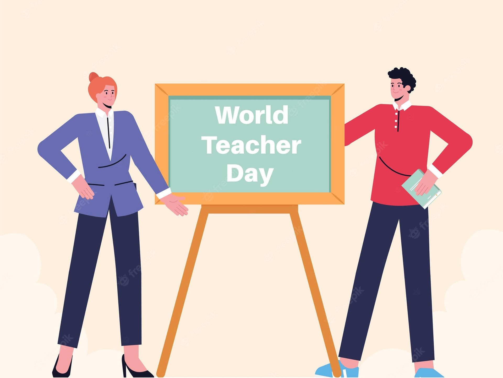 World Teacher's Day Greeting Vector Art Background