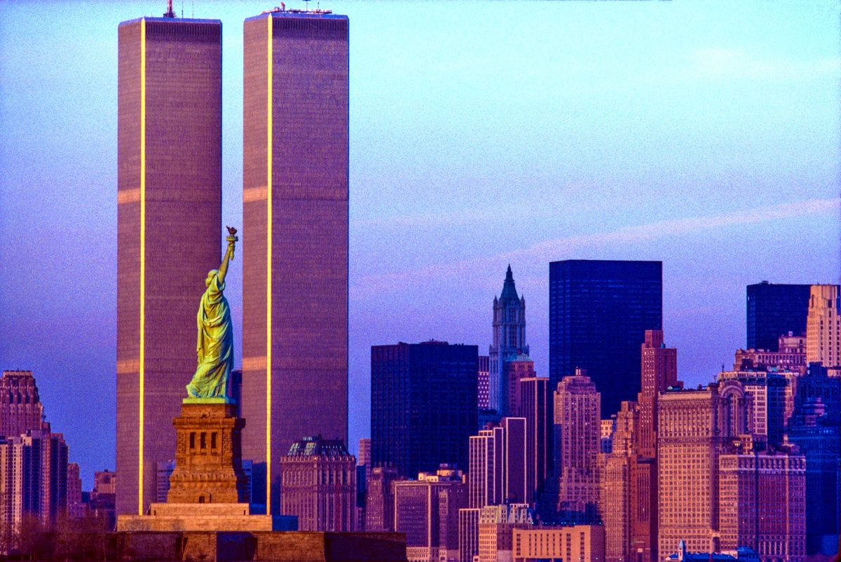 World Trade Center In Purple Background