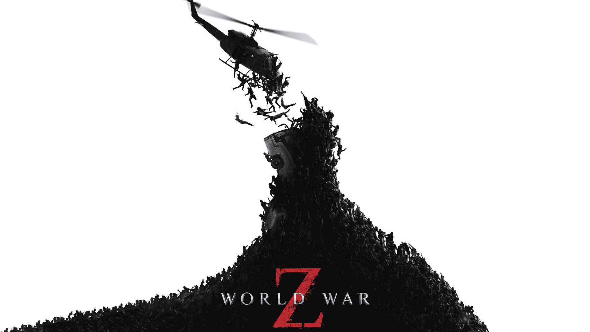 World War Z Black And White Zombies Background