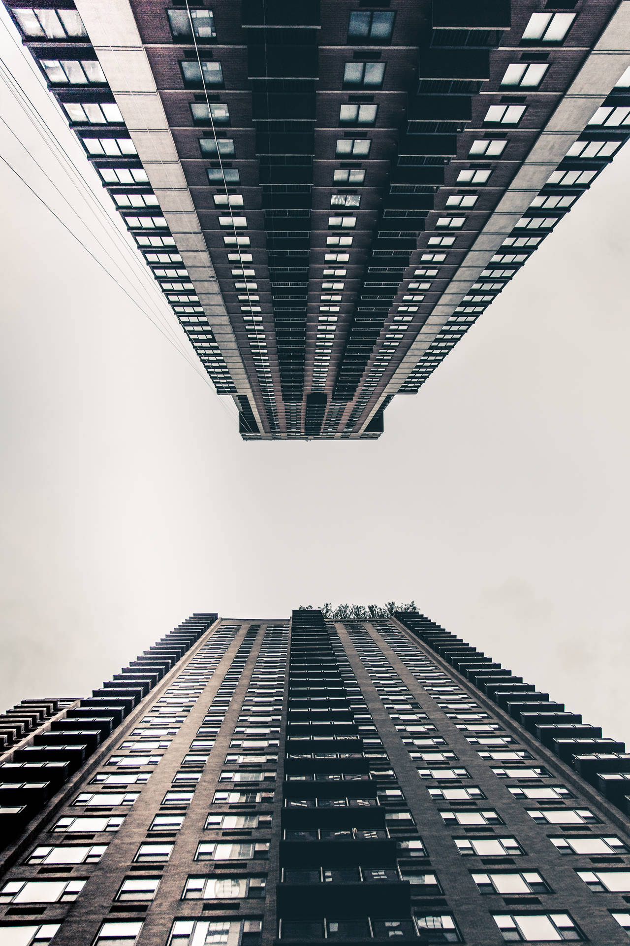 Worm's Eye View Of New York City Skyline And Buildings