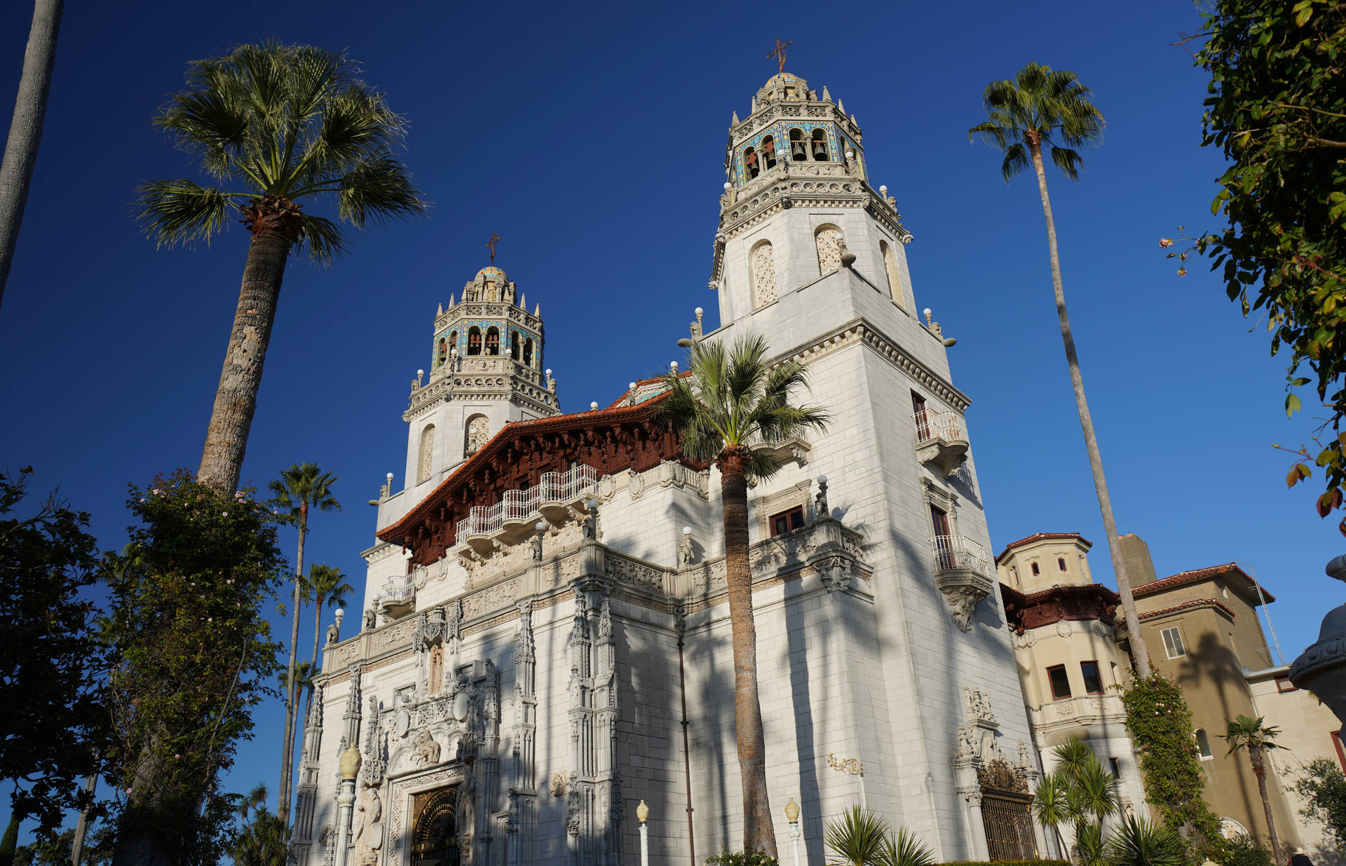 Worm's-eye View Of The Hearst Castle, California Background