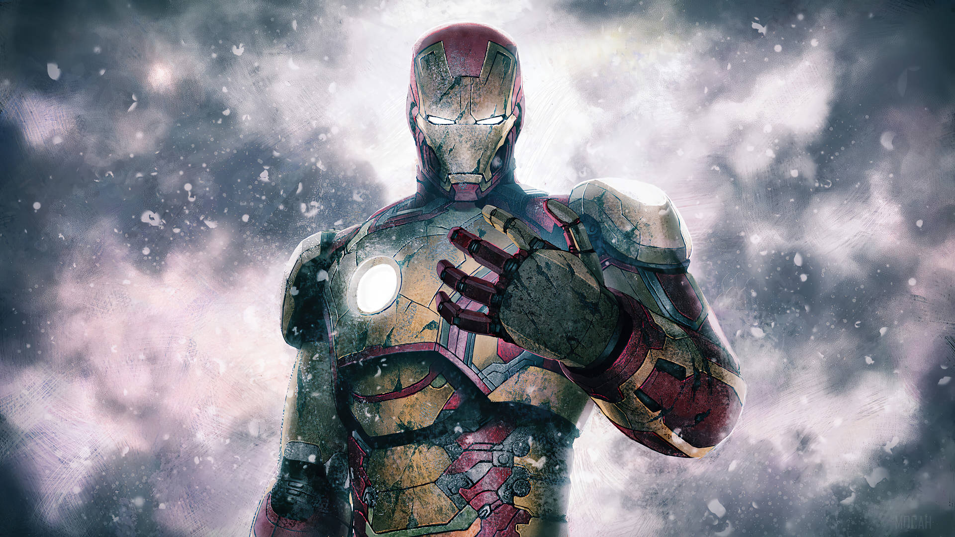 Worn Out Superhero Iron Man Background