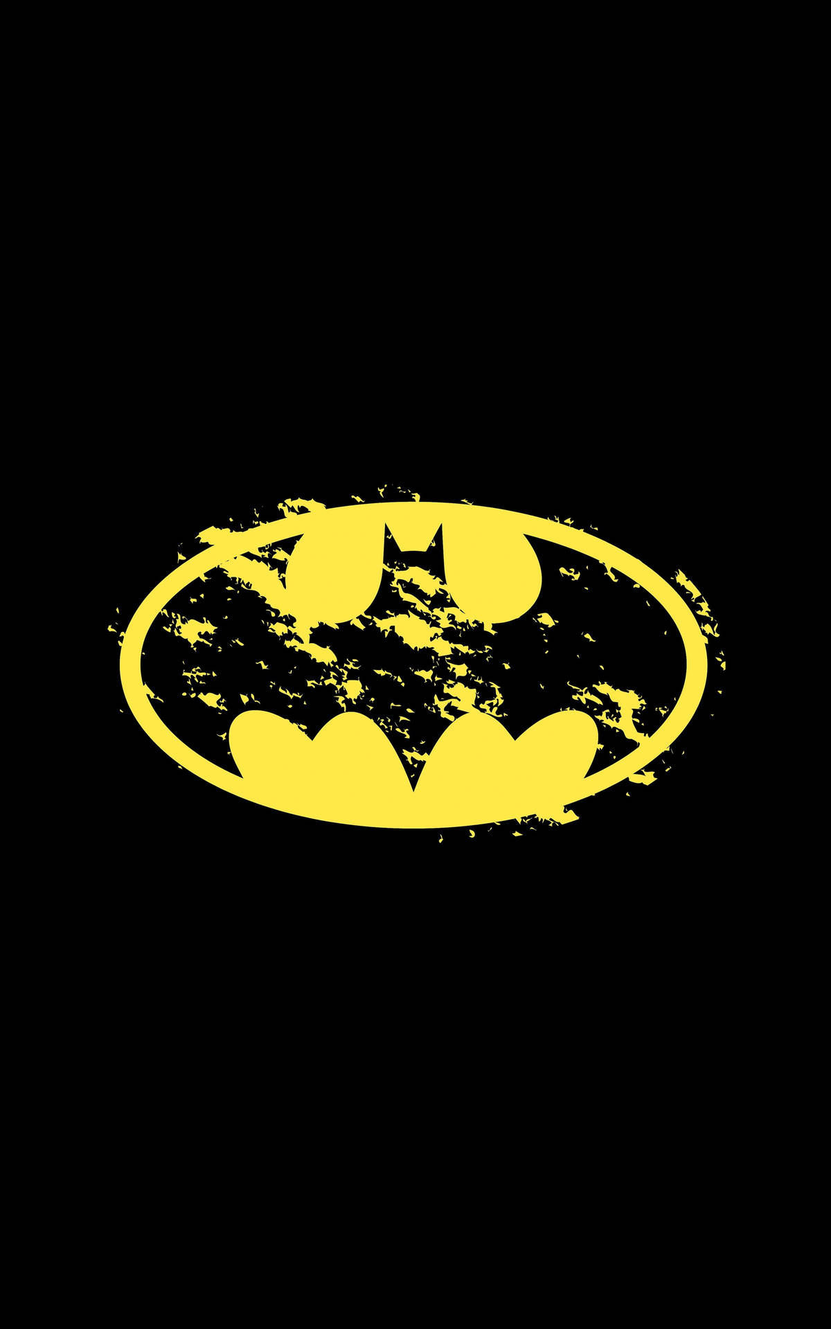 Worn Yellow Batman Logo Iphone Background