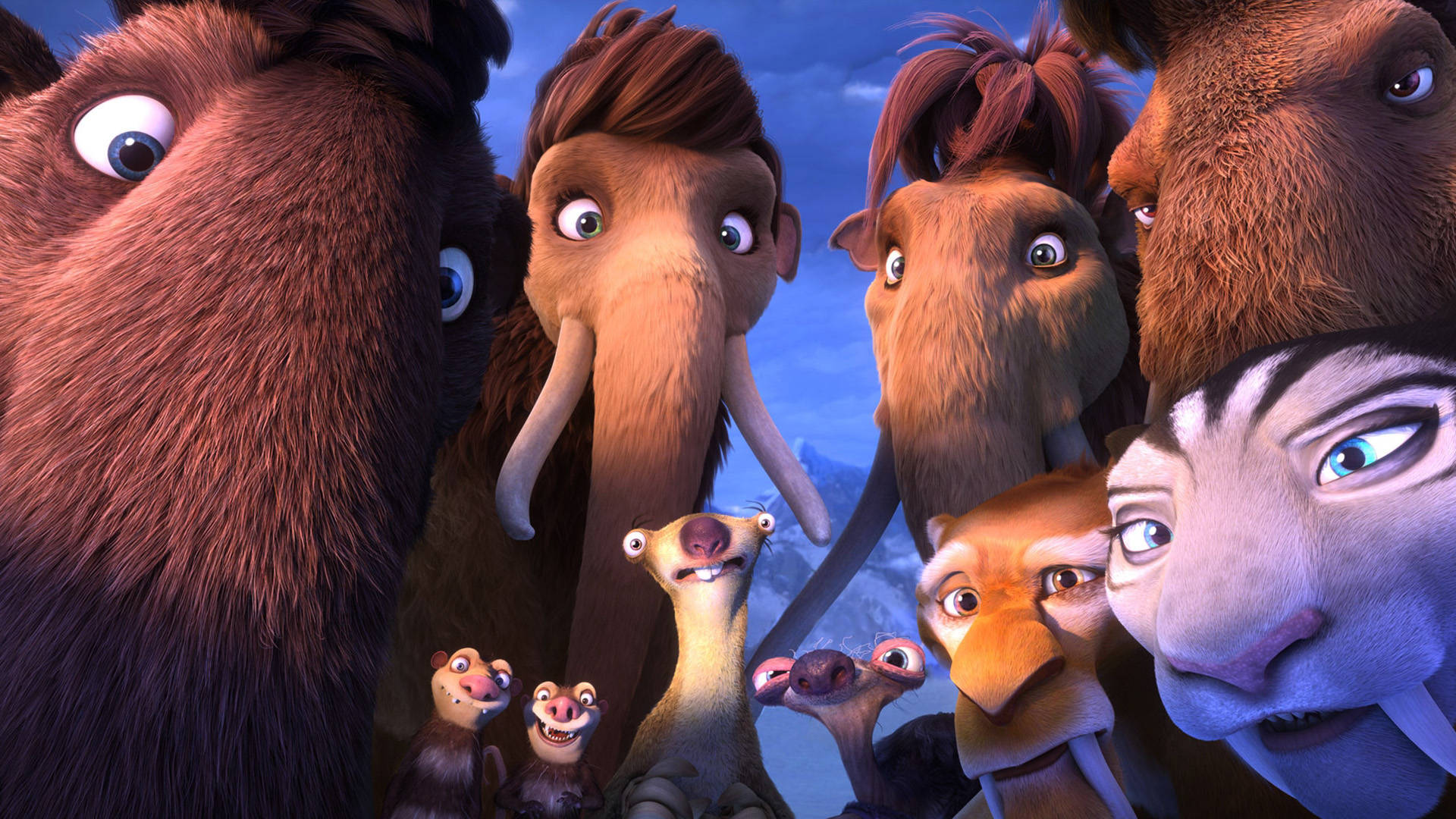 Worried Characters From Ice Age Collision Course Background