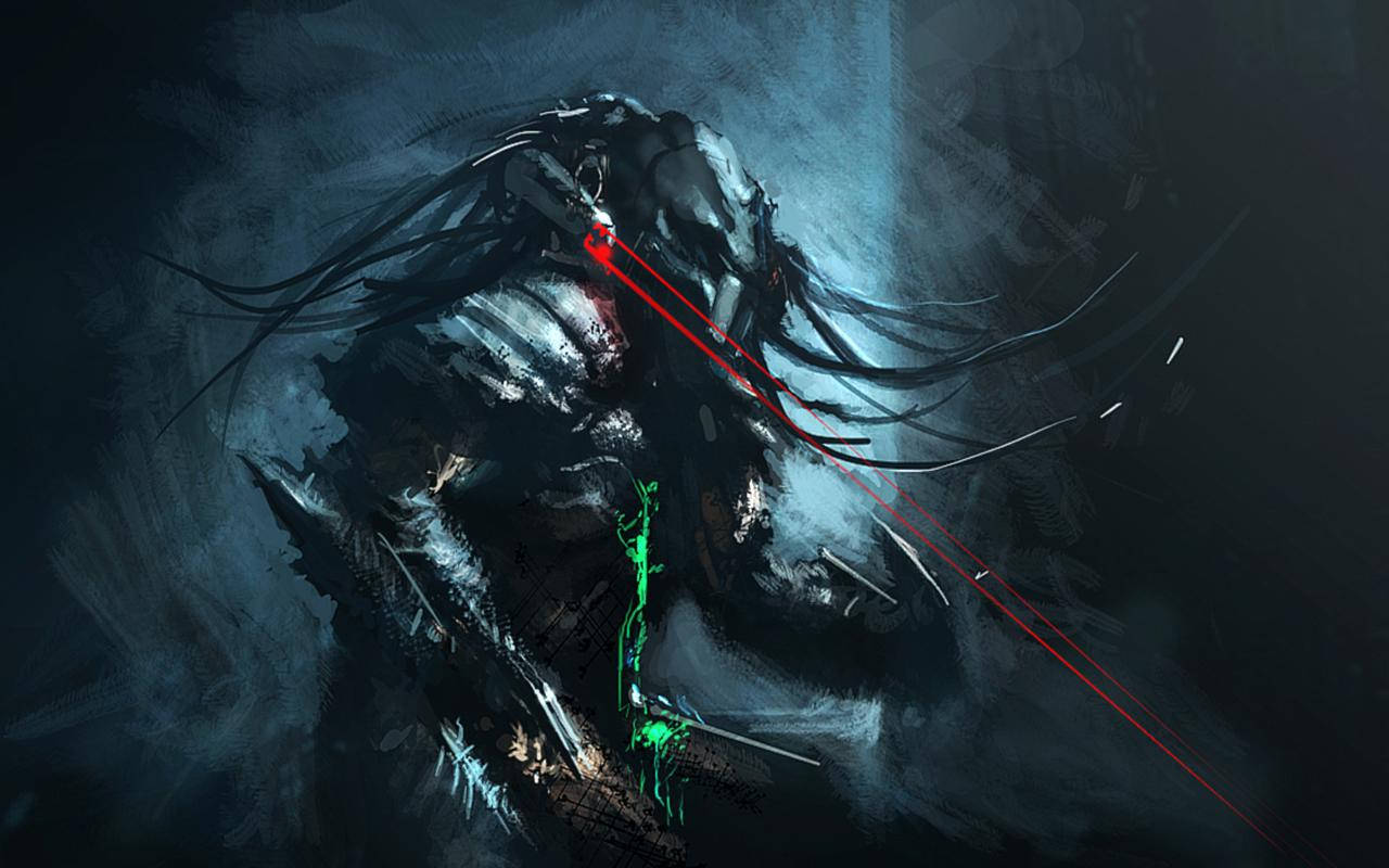 Wounded Glowing Predator Background