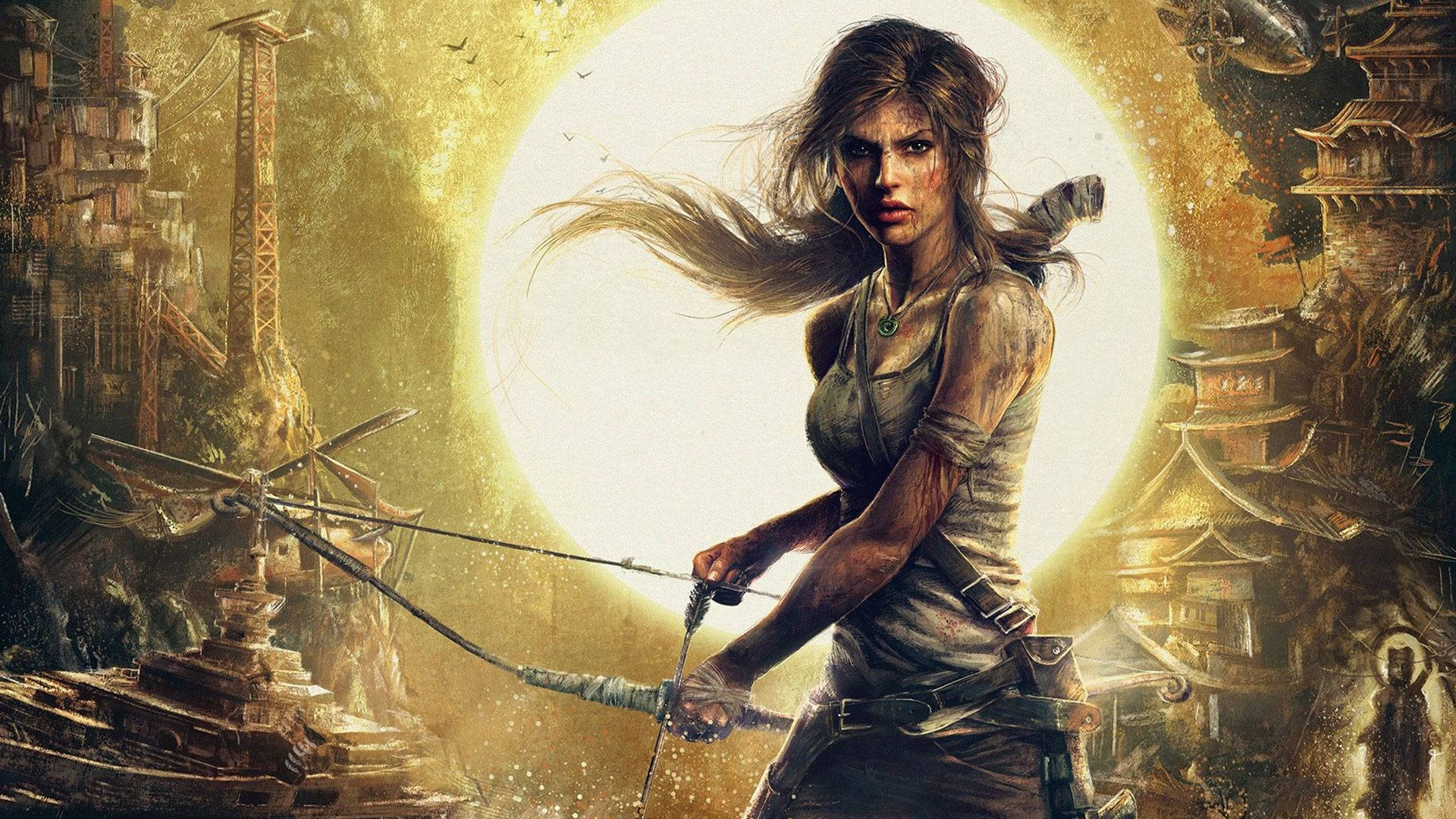 Wounded Lara Croft Tomb Raider Background