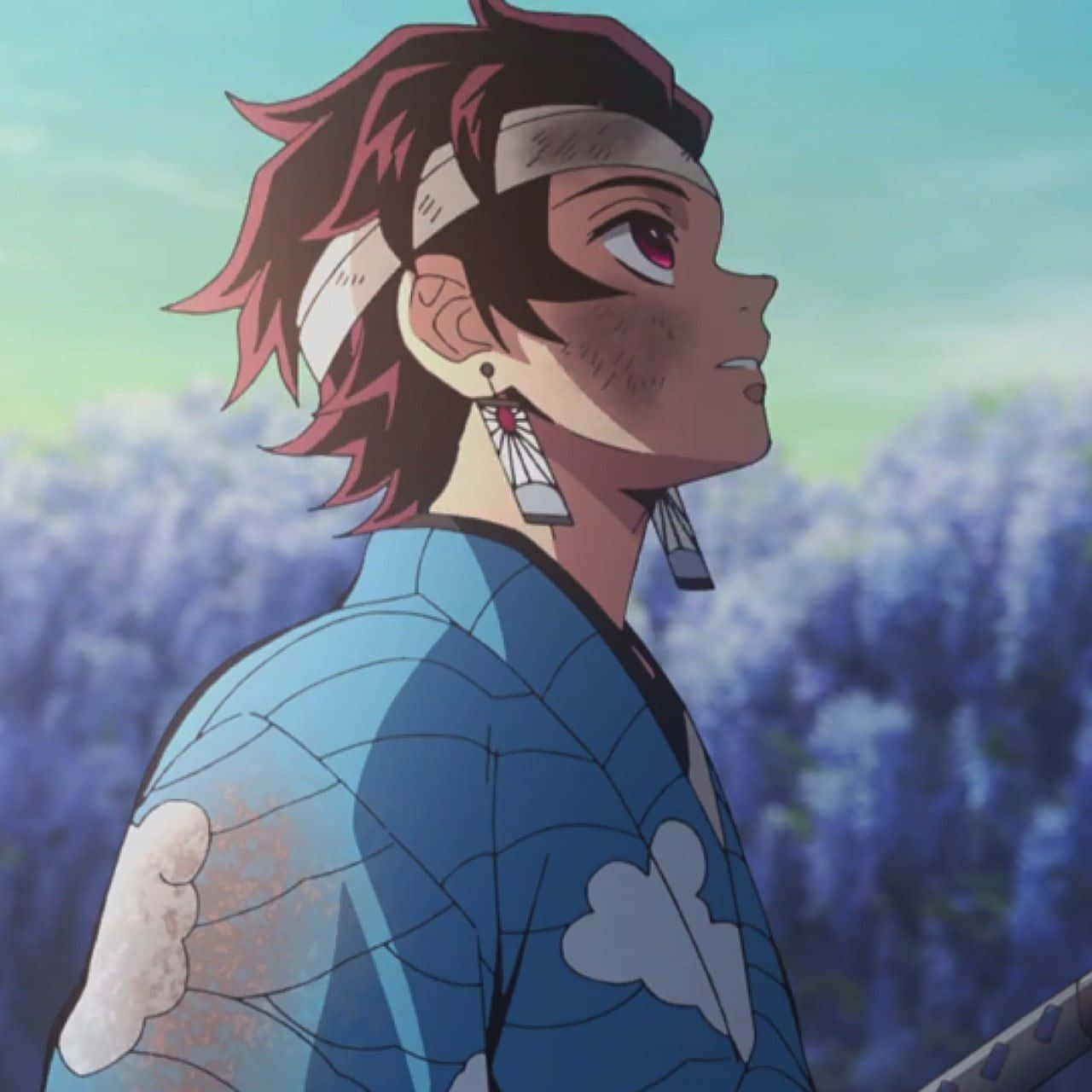 Wounded Tanjiro Aesthetic Discord Pfp Background