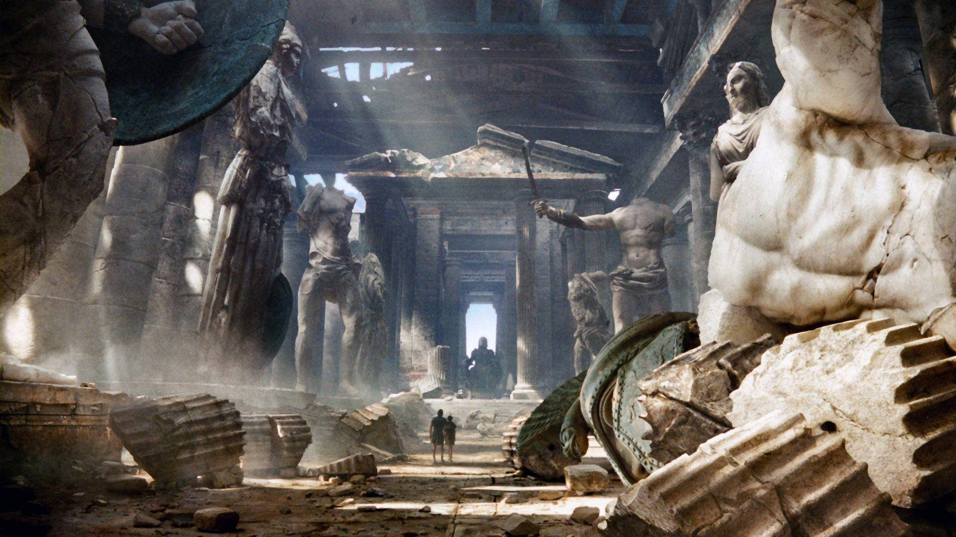 Wrath Of The Titans Greek Statue Room Background