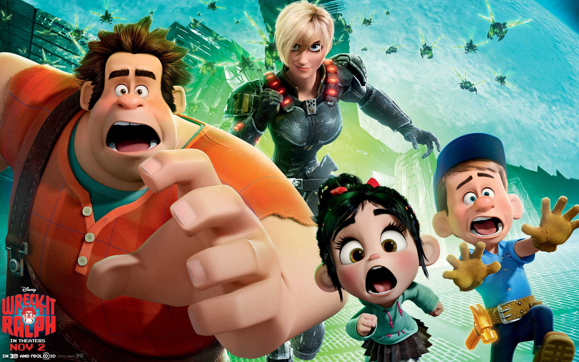 Wreck-it Ralph 2012 Movie Characters Background