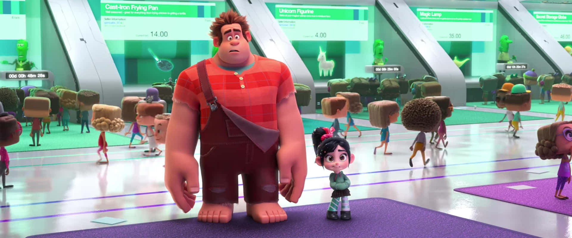 Wreck-it Ralph And Vanellope Von Schweetz In 'ralph Breaks The Internet' Background