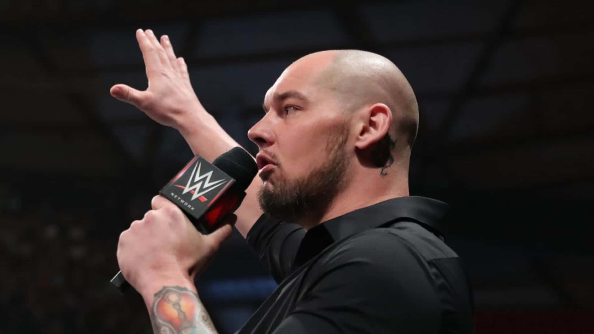 Wrestler Baron Corbin Speaking Background