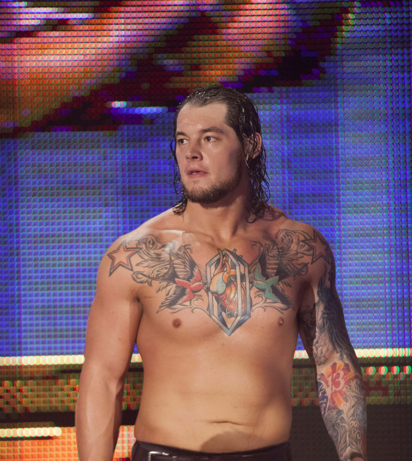 Wrestler Baron Corbin Topless Background