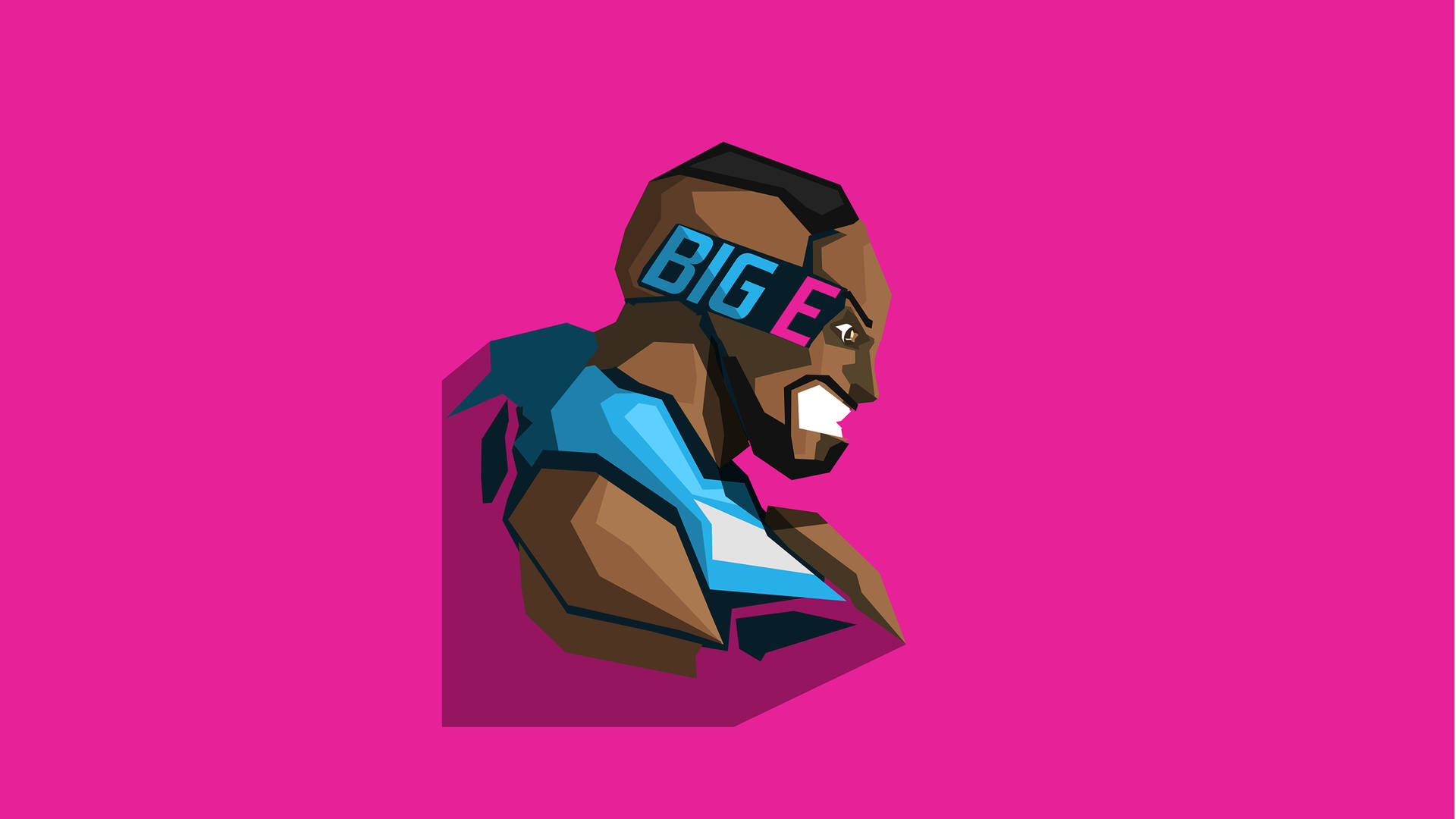 Wrestler Big E Caricature Background