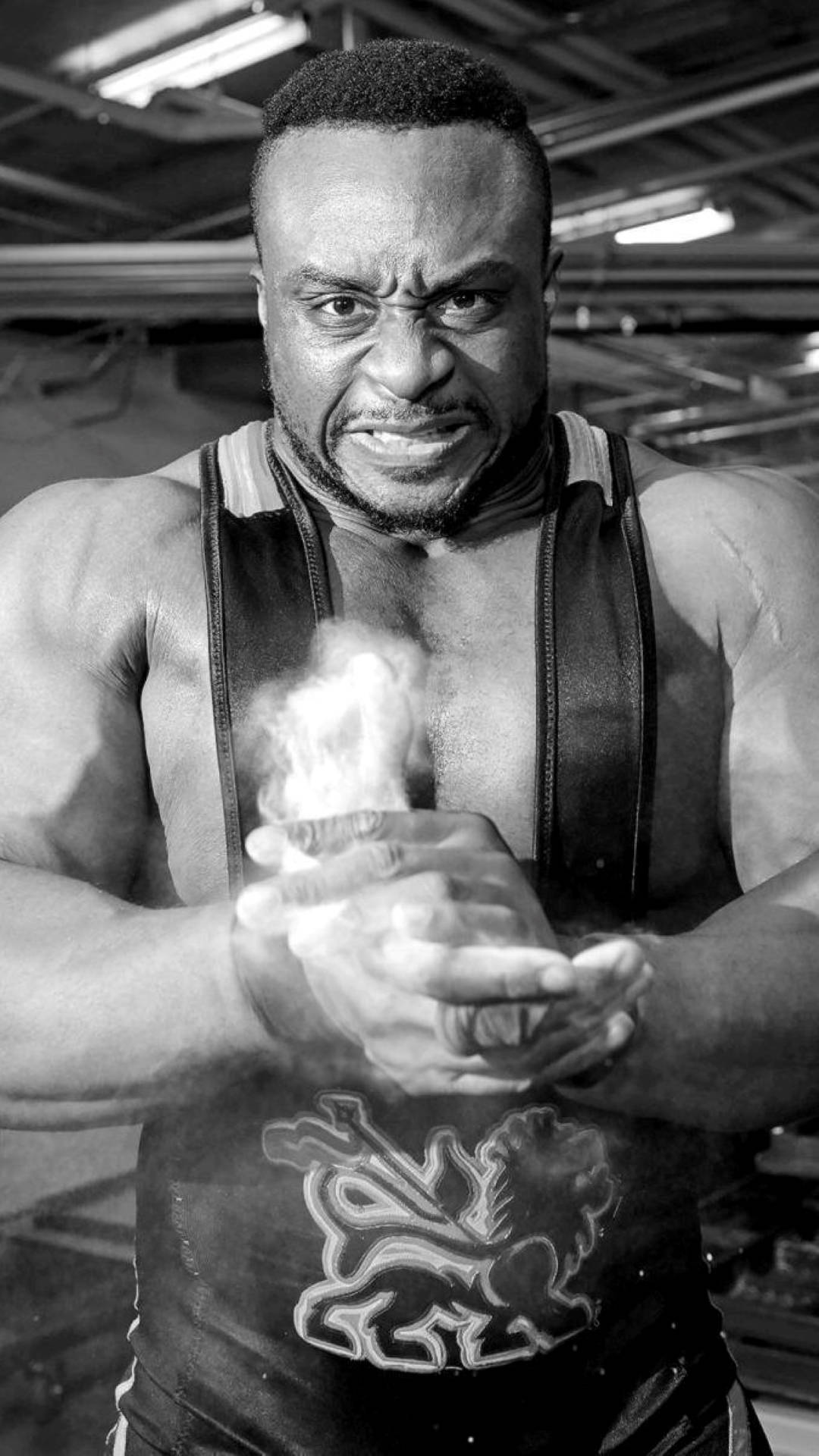 Wrestler Big E Greyscale Background