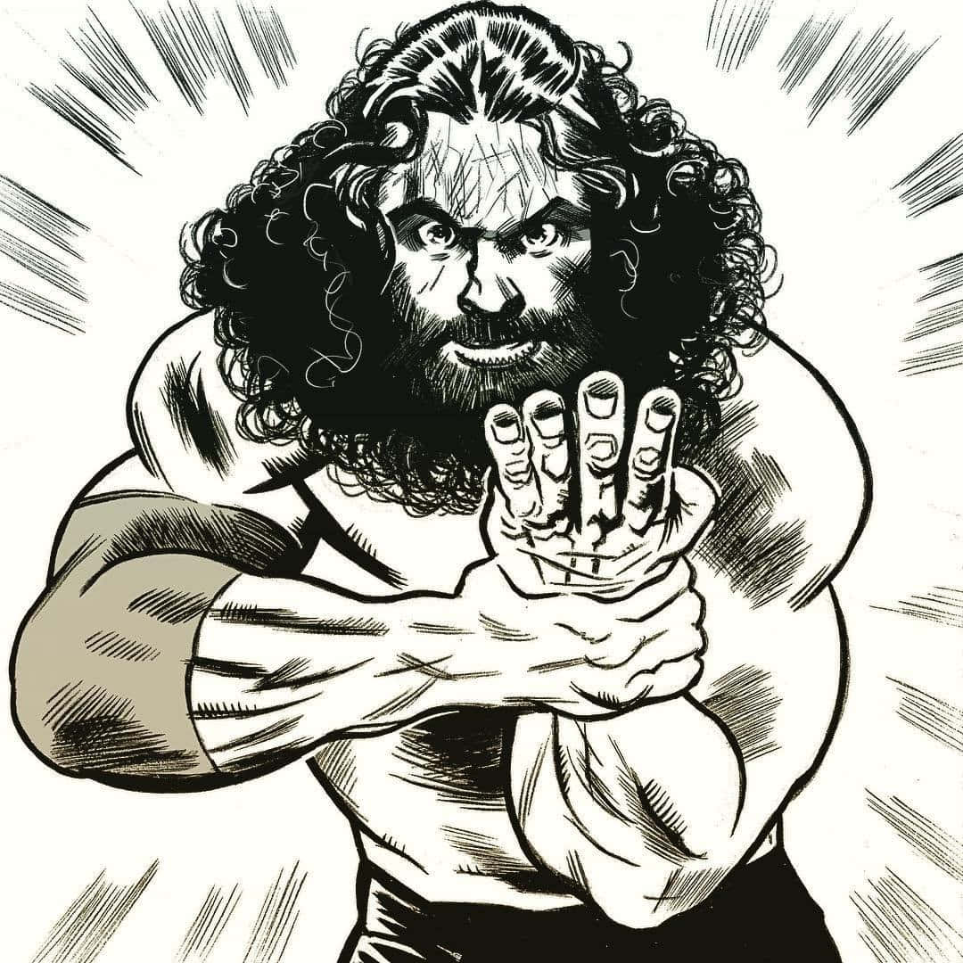 Wrestler Bruiser Brody Comic Picture Background