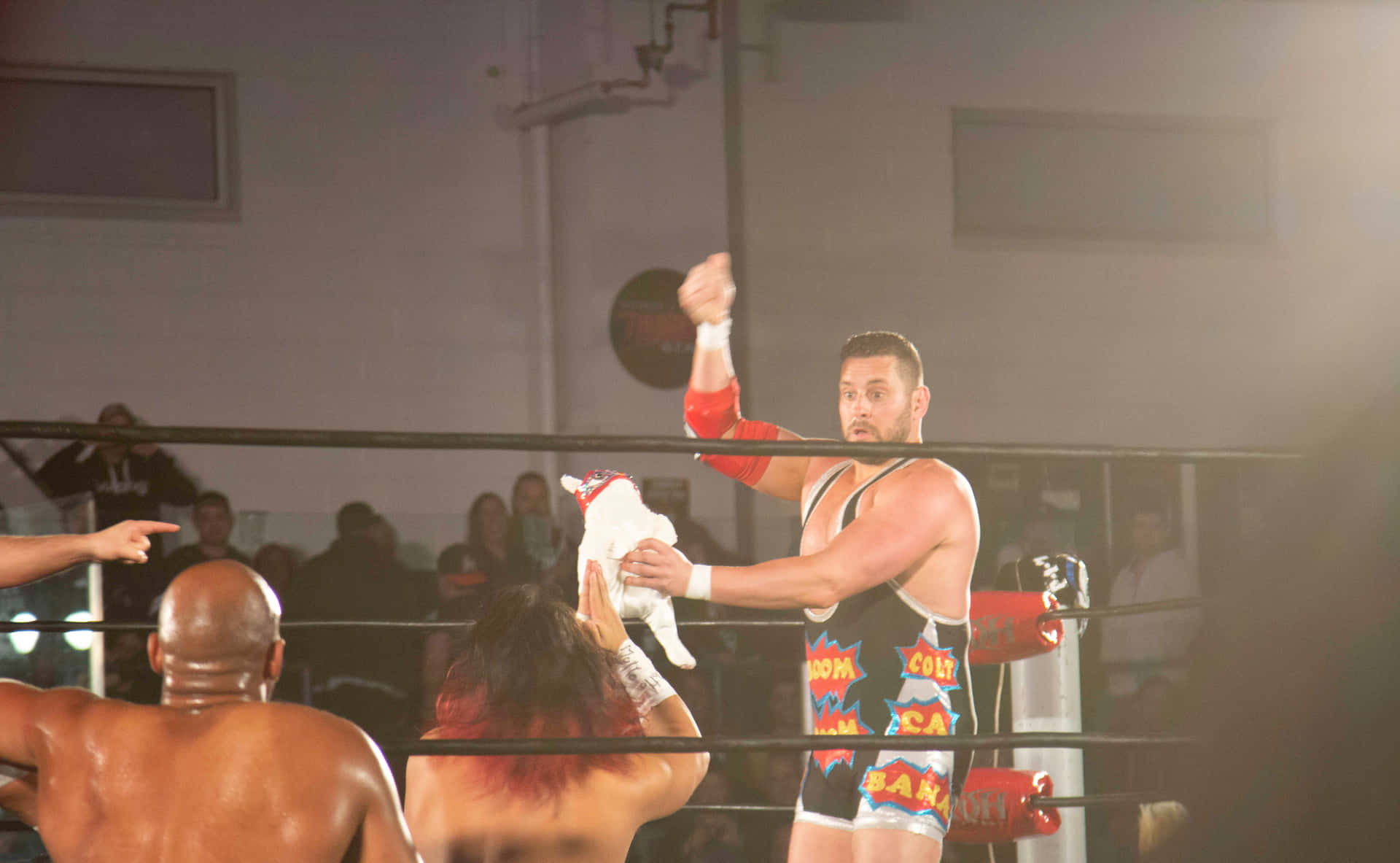 Wrestler Colt Cabana In Action Background