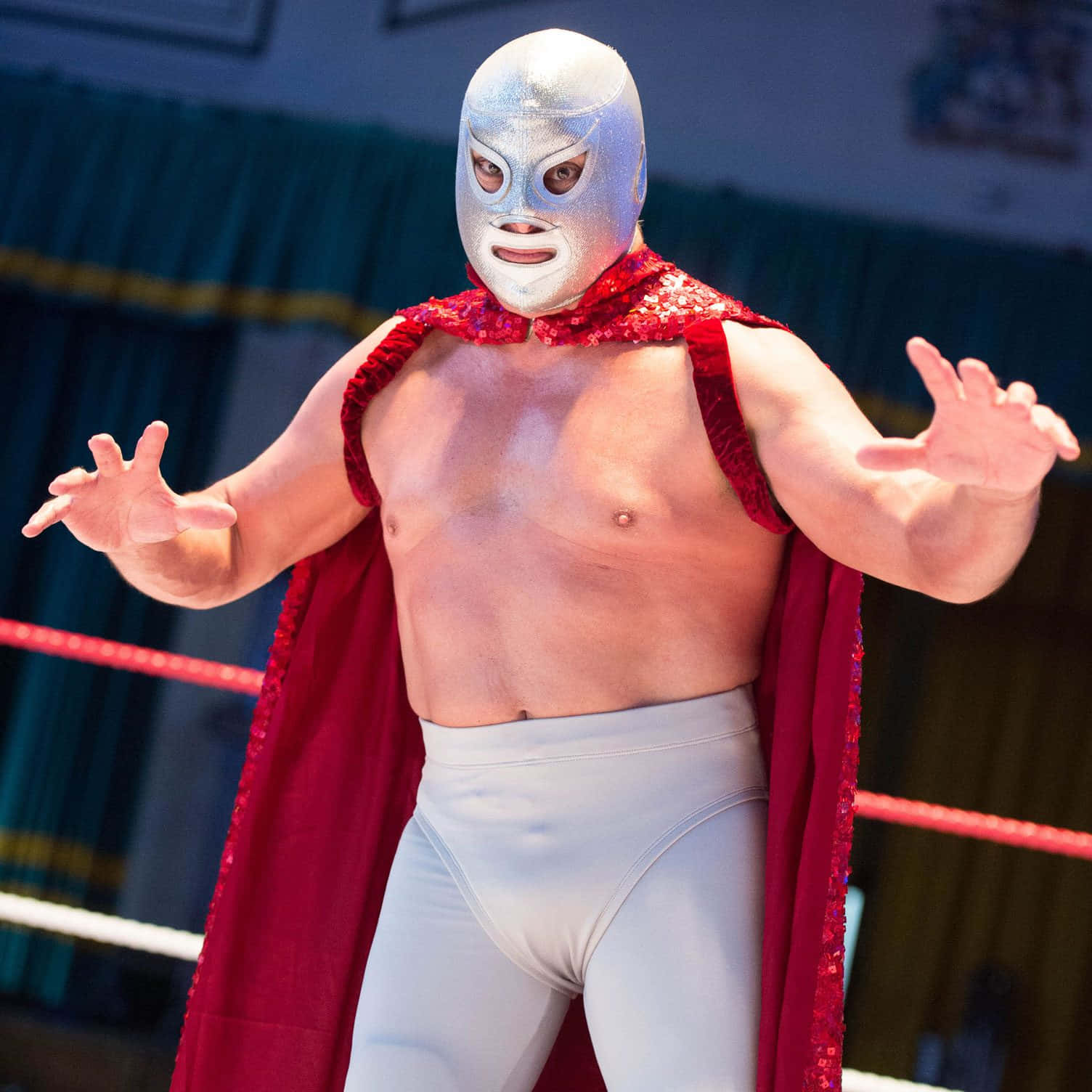 Wrestler El Hijo Del Santo On El Santo Mask Background
