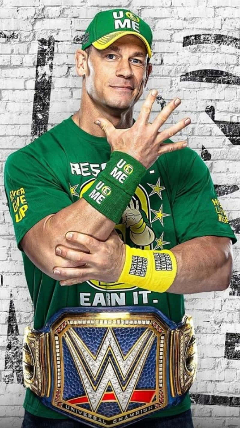 Wrestler John Cena Wearing Green Cap