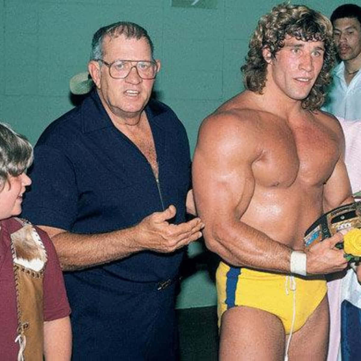 Wrestler Kerry Von Erich With Fritz Von Erich Background