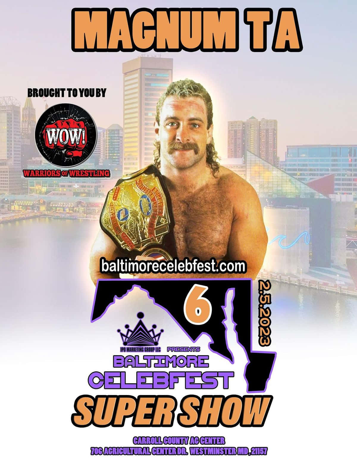 Wrestler Magnum Ta At Baltimore Celebfest Super Show Poster Background