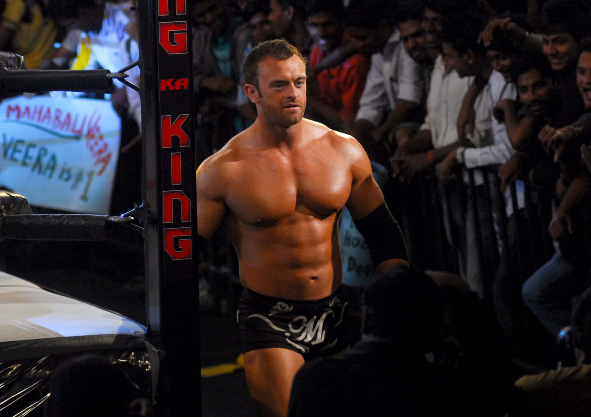 Wrestler Nick Aldis Black Singlet