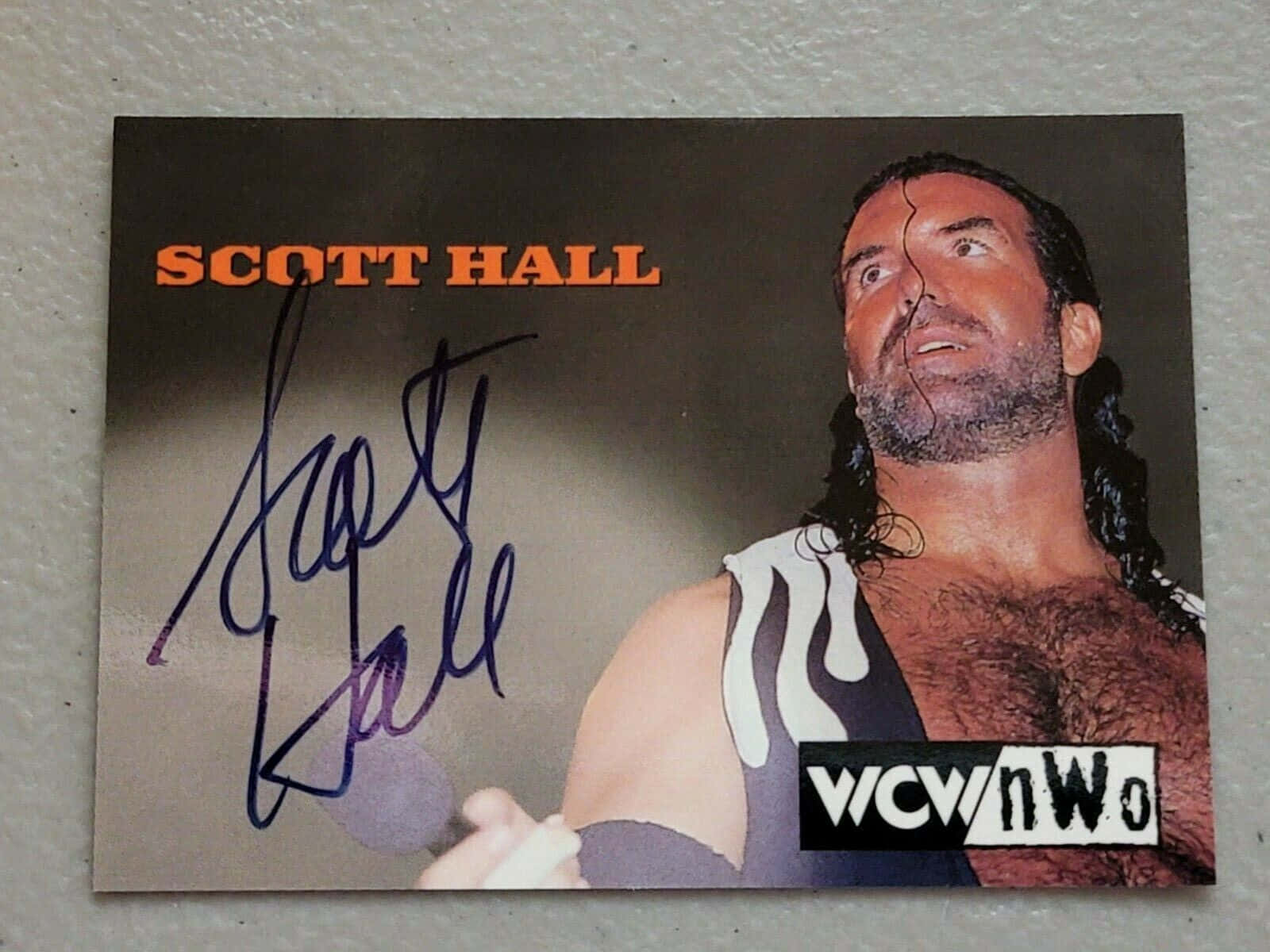Wrestler Scott Hall Autograph Background