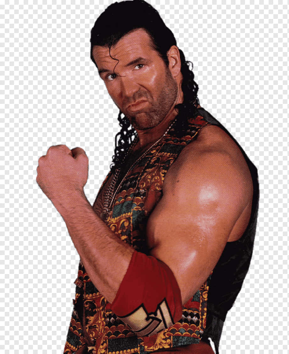 Wrestler Scott Hall Flexing His Muscles Background