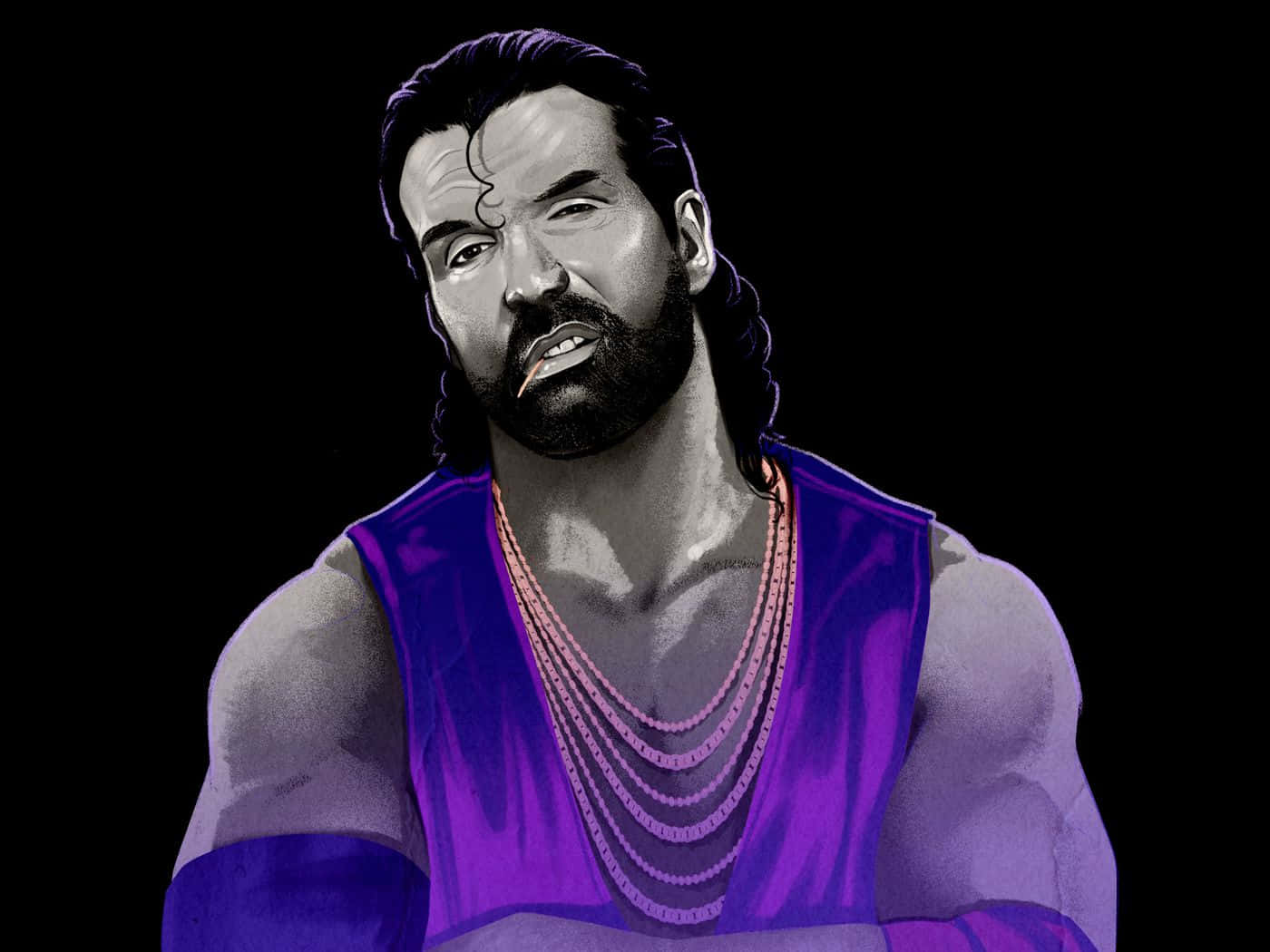 Wrestler Scott Hall Vector Art Background