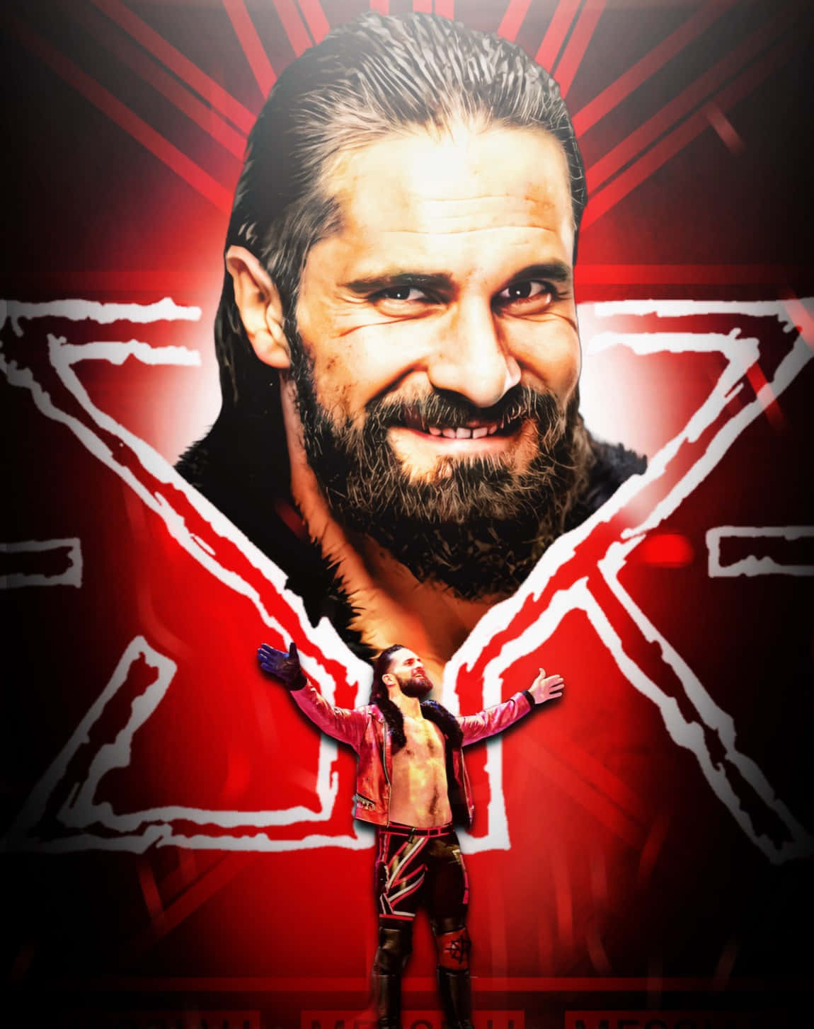 Wrestler Seth Rollins Close-up Background