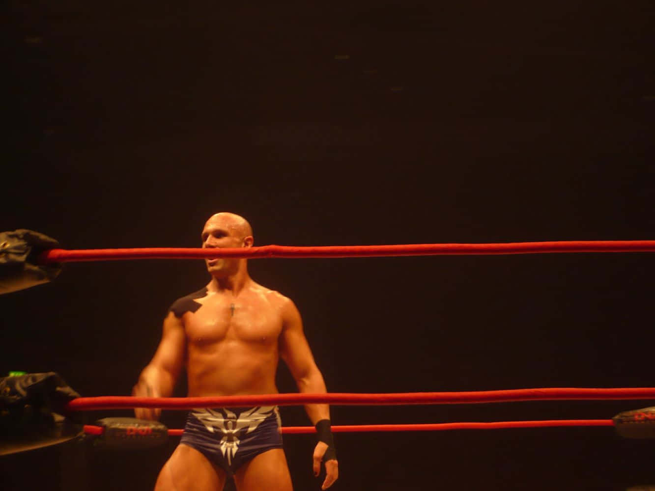 Wrestlerin Ring Stance Background