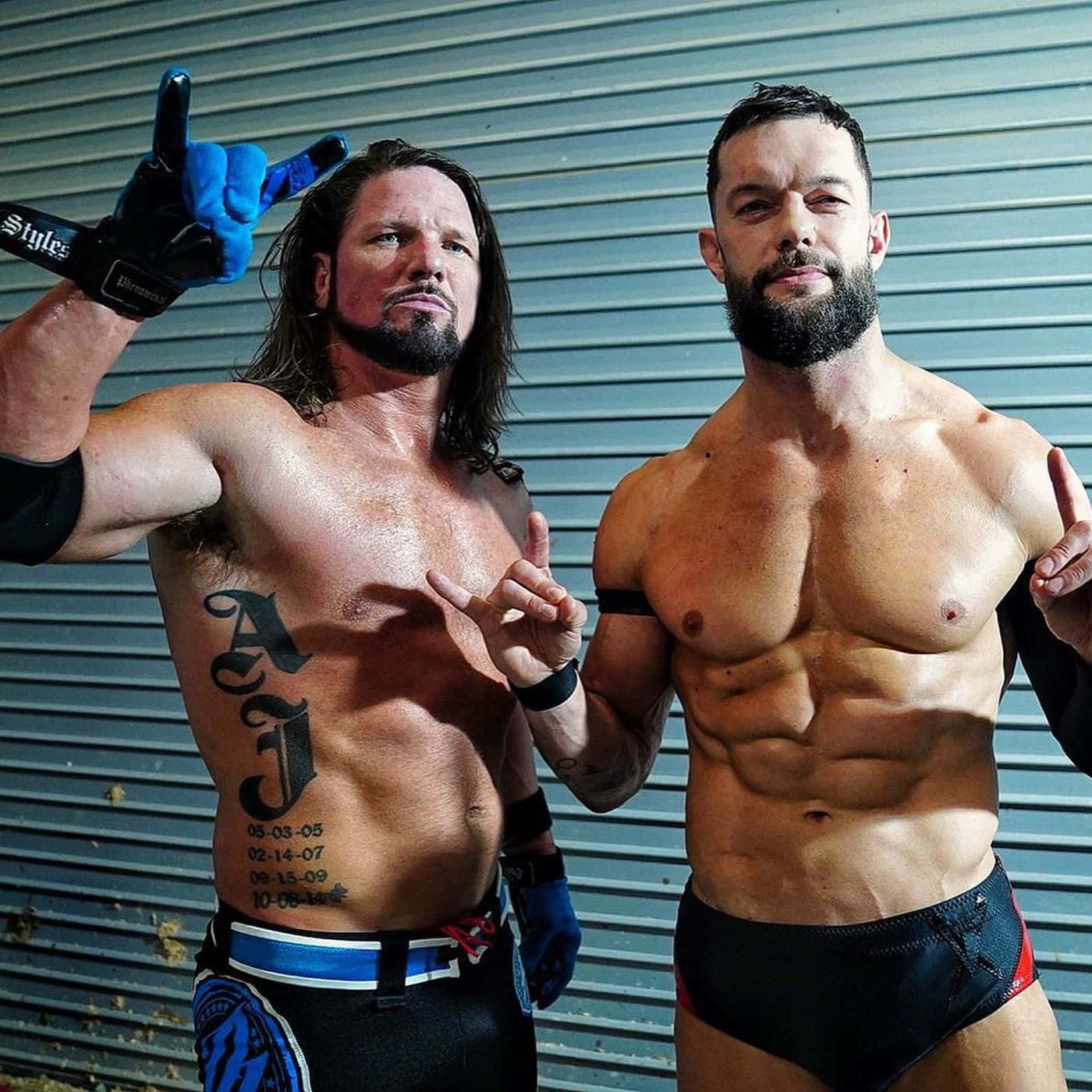 Wrestlers Aj Styles Finn Balor Background