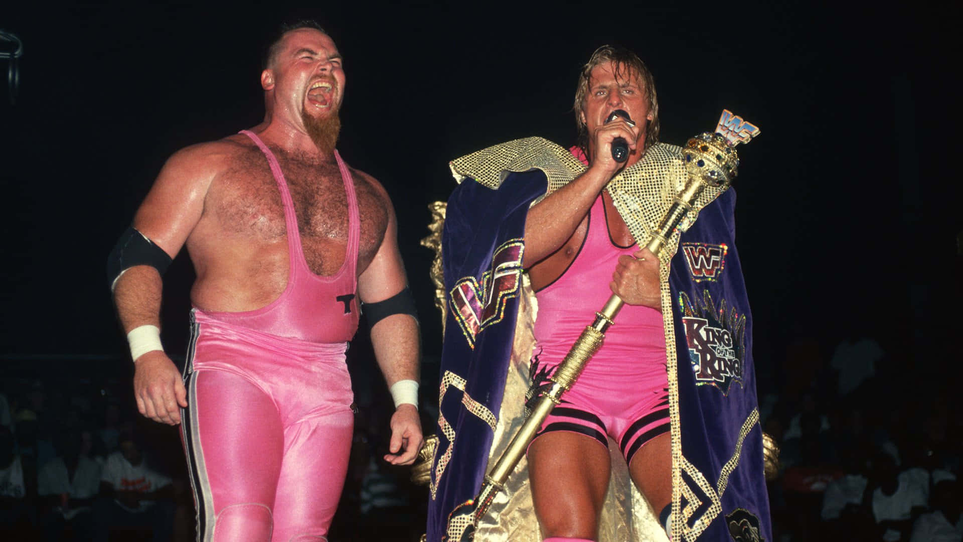 Wrestling Icon Jim Neidhart Showcasing Power In King Of The Ring Background