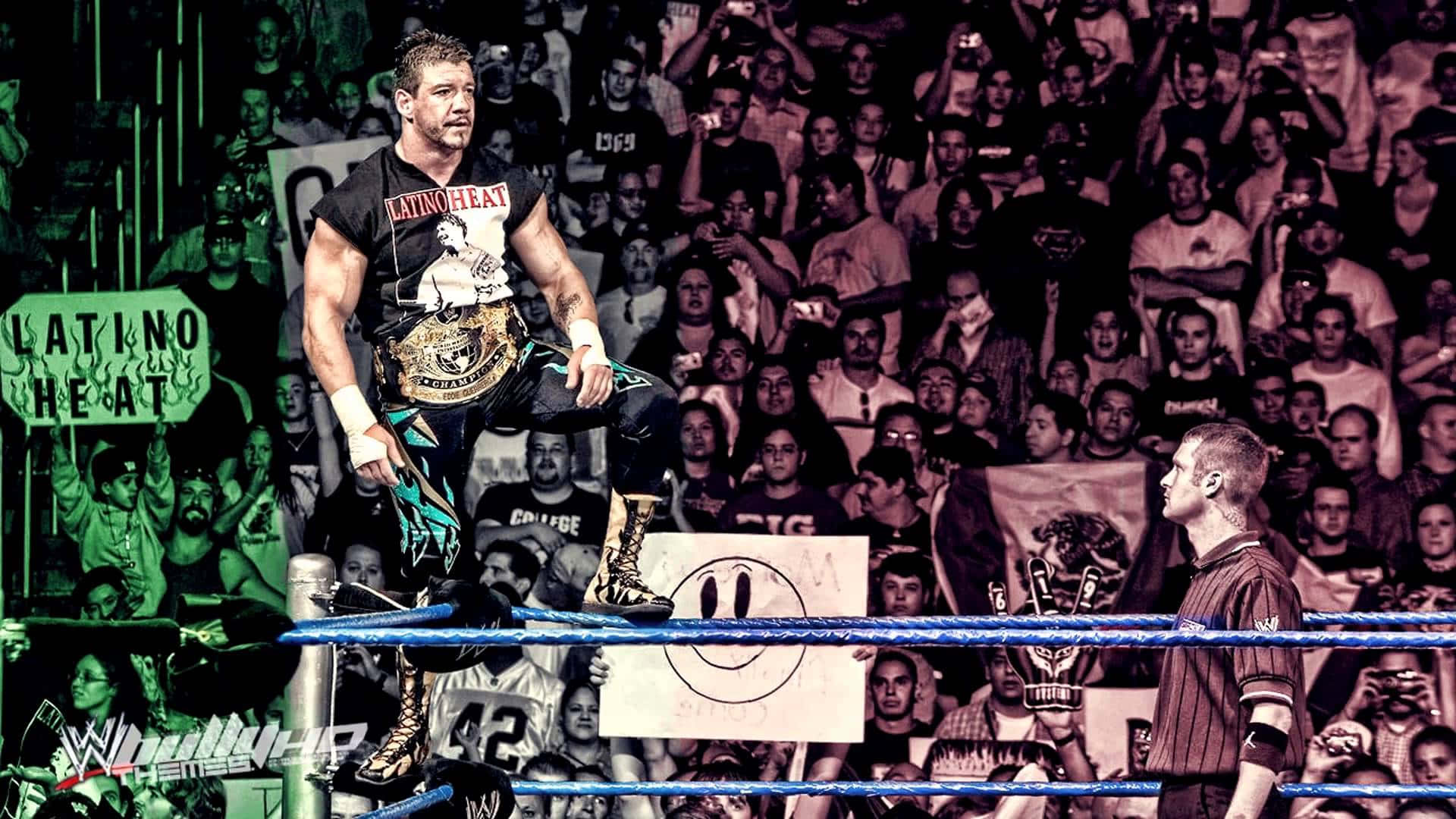 Wrestling Legend Eddie Guerrero In The Ring. Background